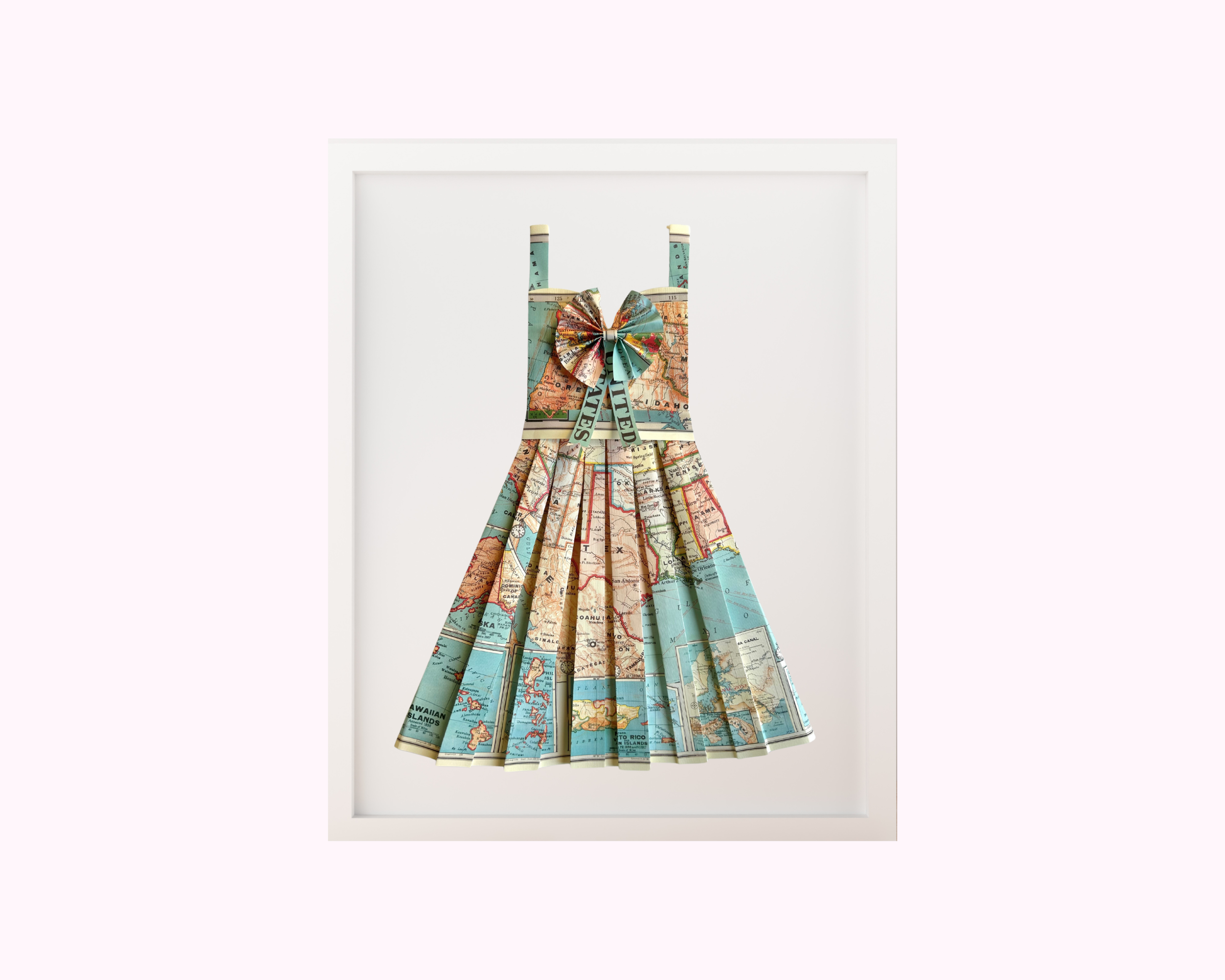 Paper Dress Artwork - United States Map