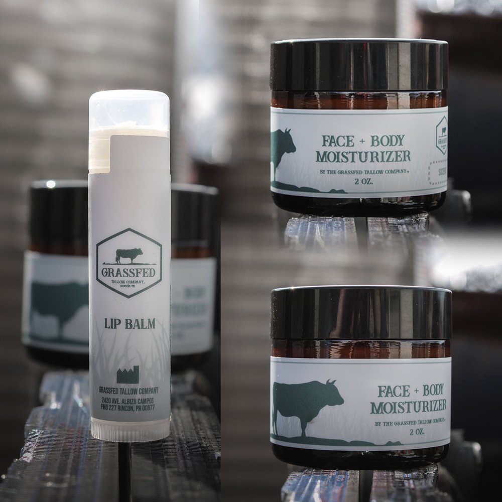 Finished Grassfed Tallow Company packaging featuring SignApply designs