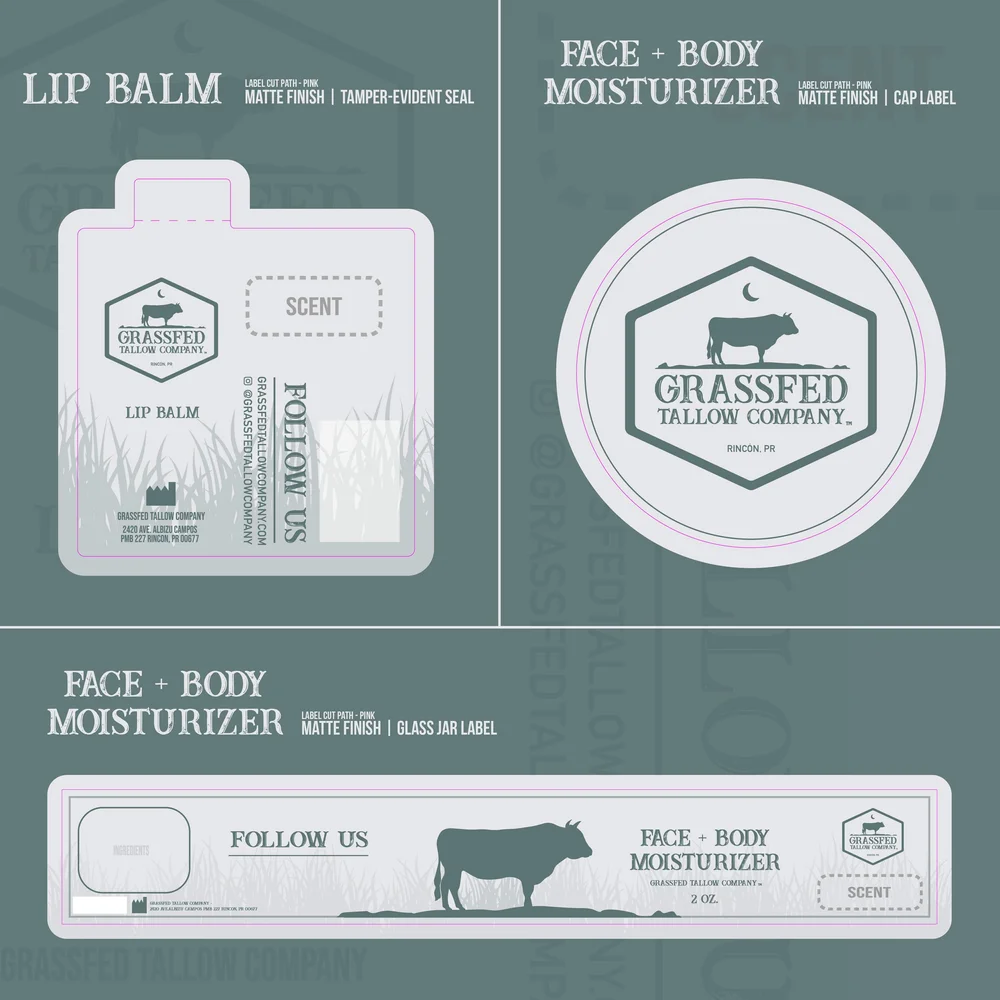 Grassfed Tallow Company label designs by SignApply