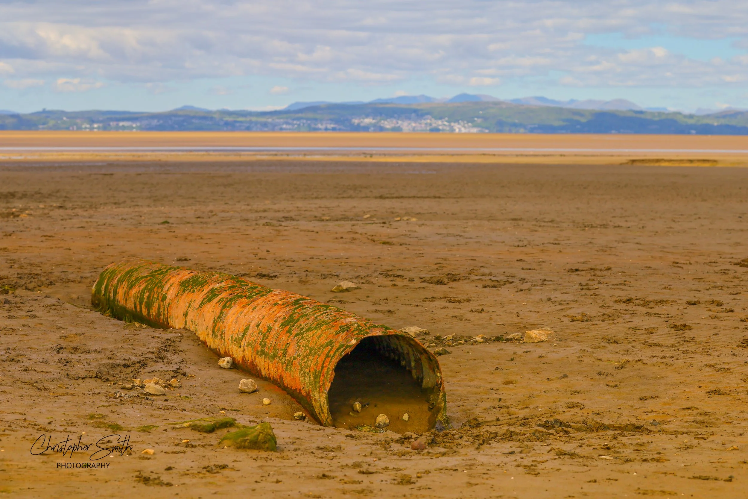 Rusty Pipe, Morecambe Bay, England, May 2026 (Canon RP, 85mm, f/7.1, 1/640s, ISO100)