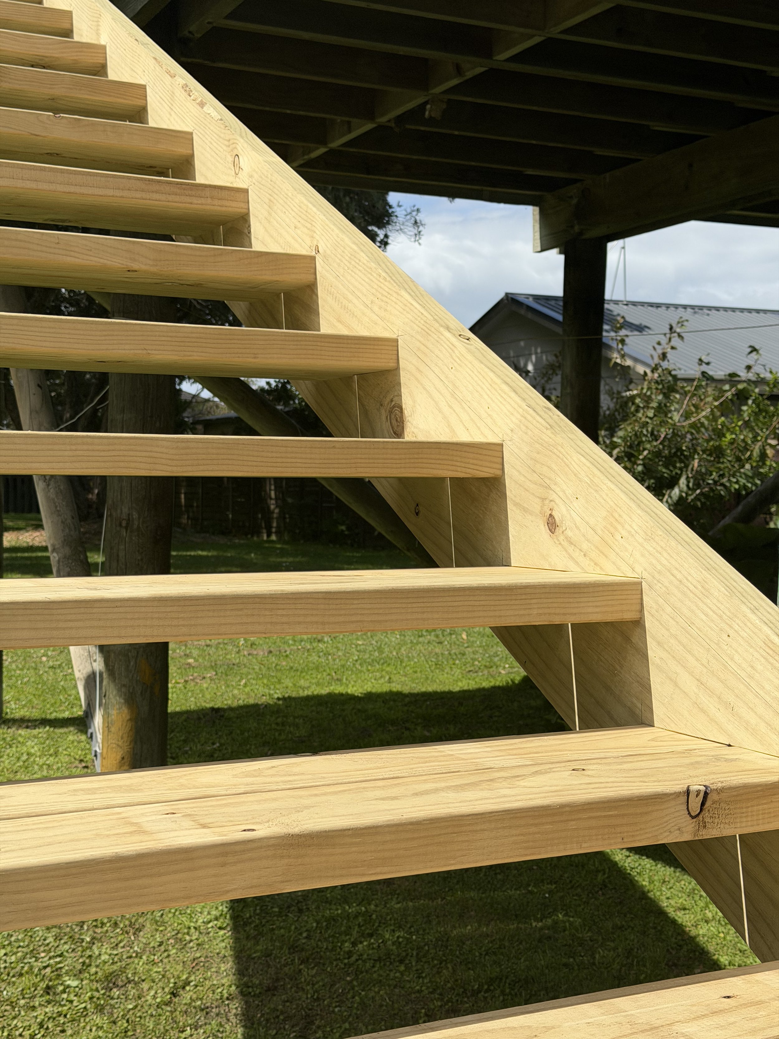New outdoor stairs for this bach in Whangaparaoa 
