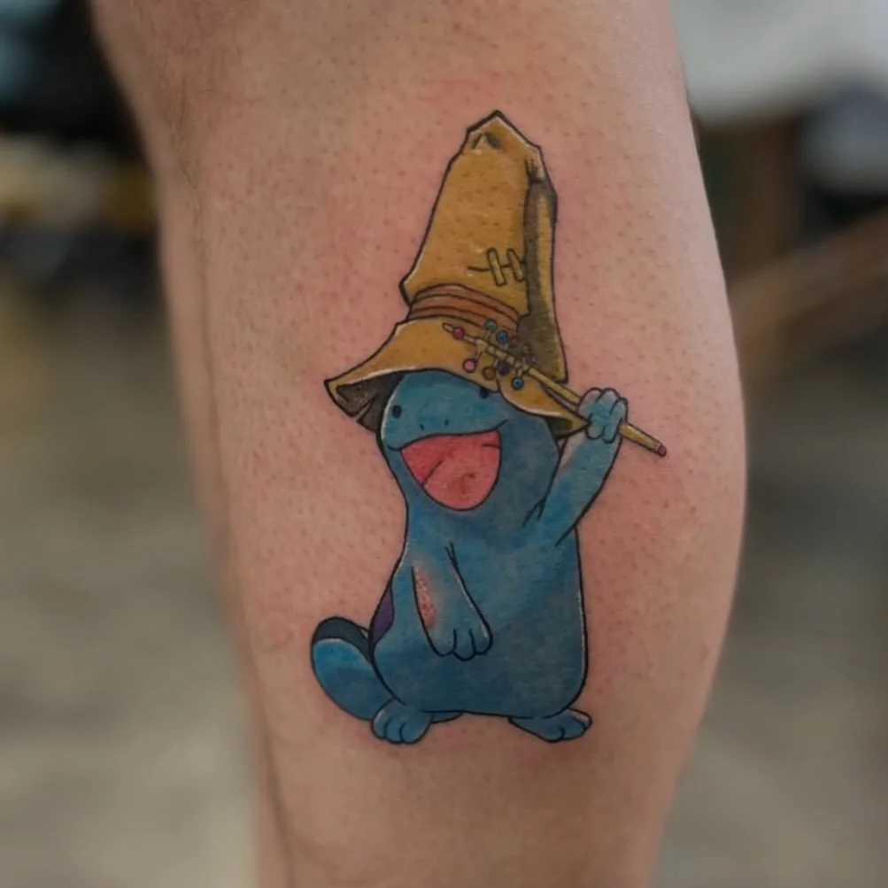 D&amp;D Quagsire by resident artist @oski_ink 🙌🔥 Oscar has availability asap to tattoo you! DM him directly to book! 📱 #cttattooshop #cttattooartist #cttattoo #animaanimustattoo #thomastonct