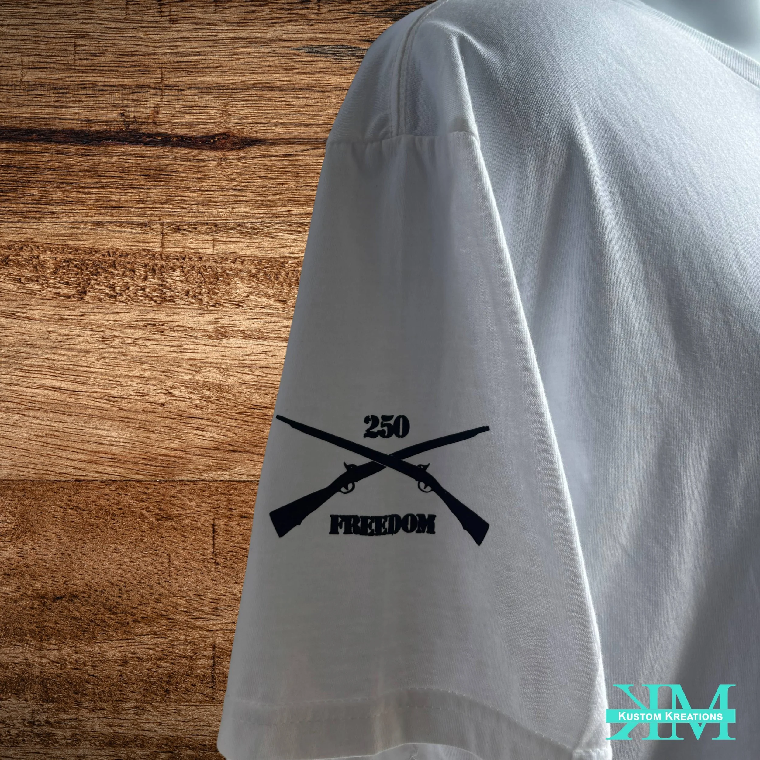2nd Amendment DTF printed graphic t-shirt sleeve