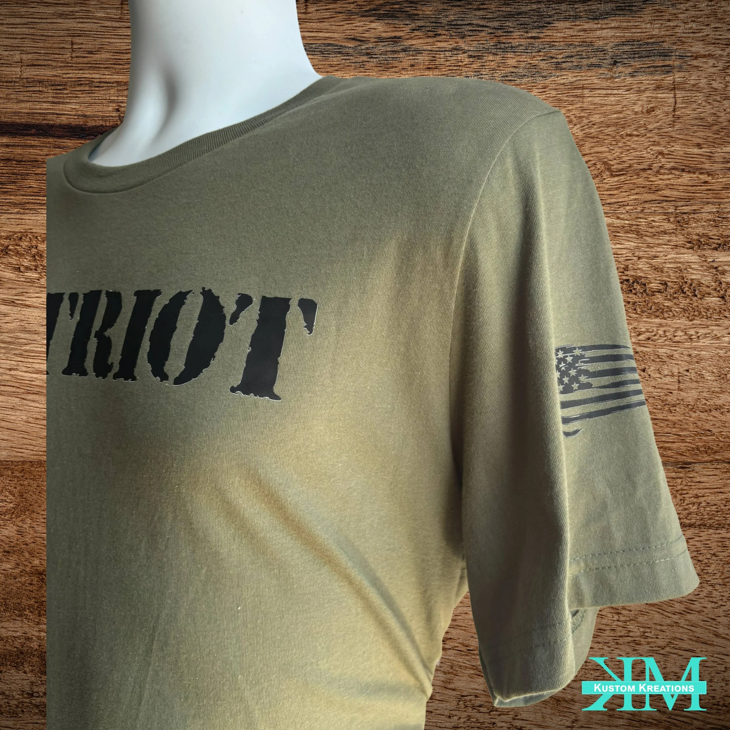 Patriot DTF printed graphic t-shirt full chest and sleeve