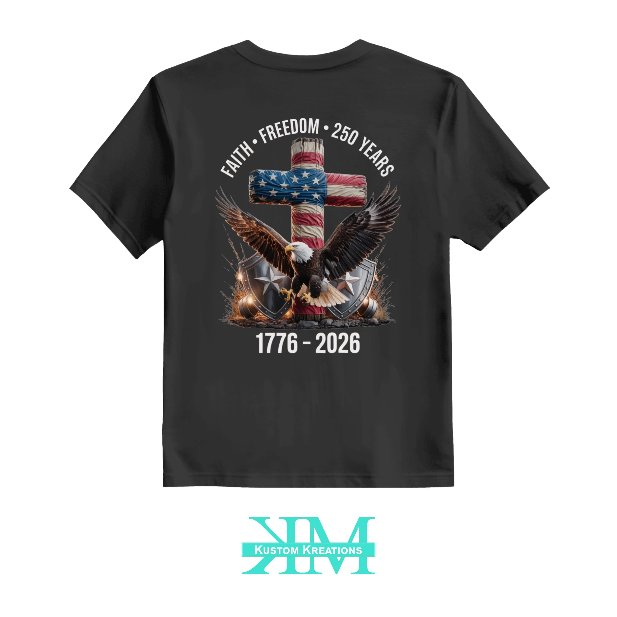 Black Faith-Freedom Cross T-shirt