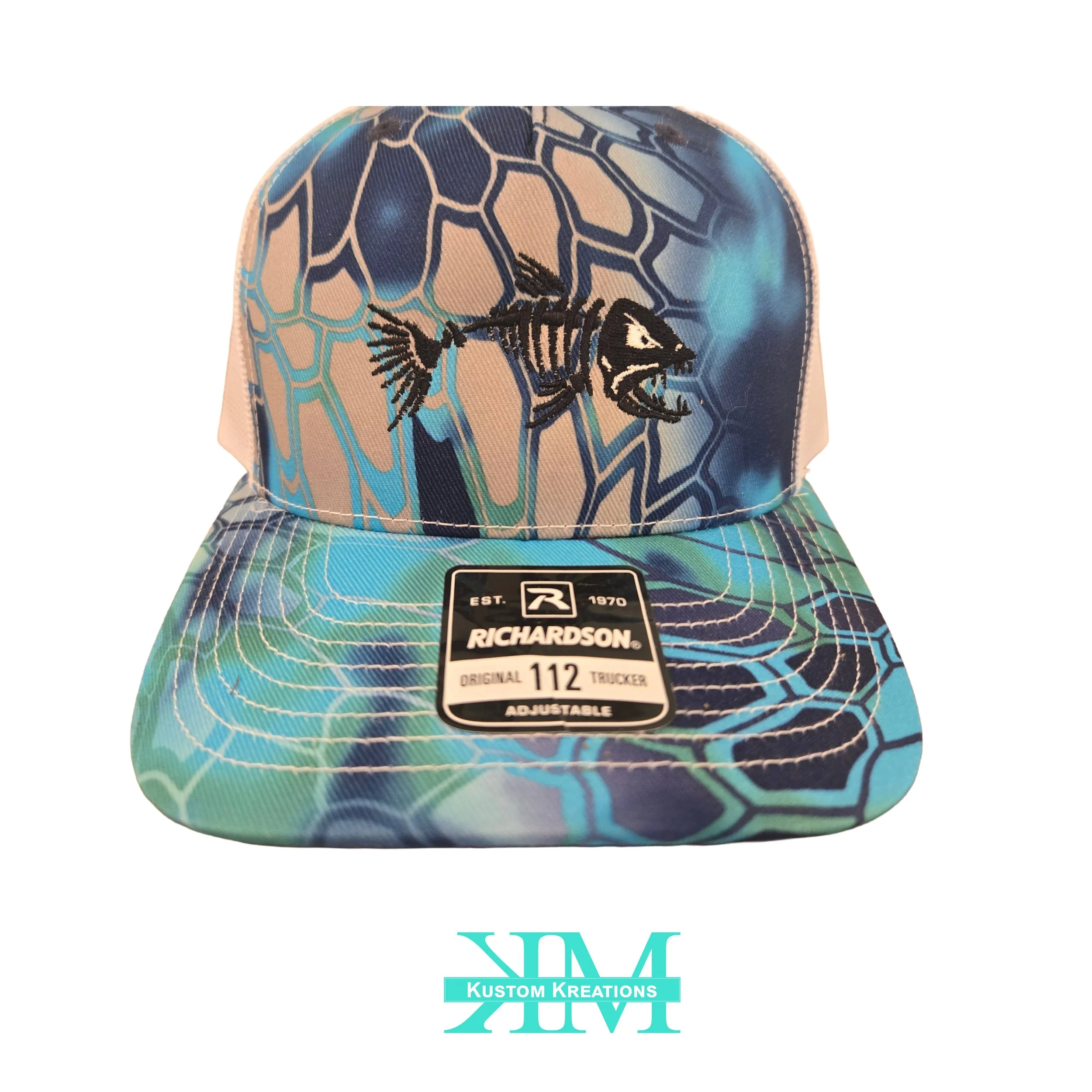 Bone Fish Embroidered Cap