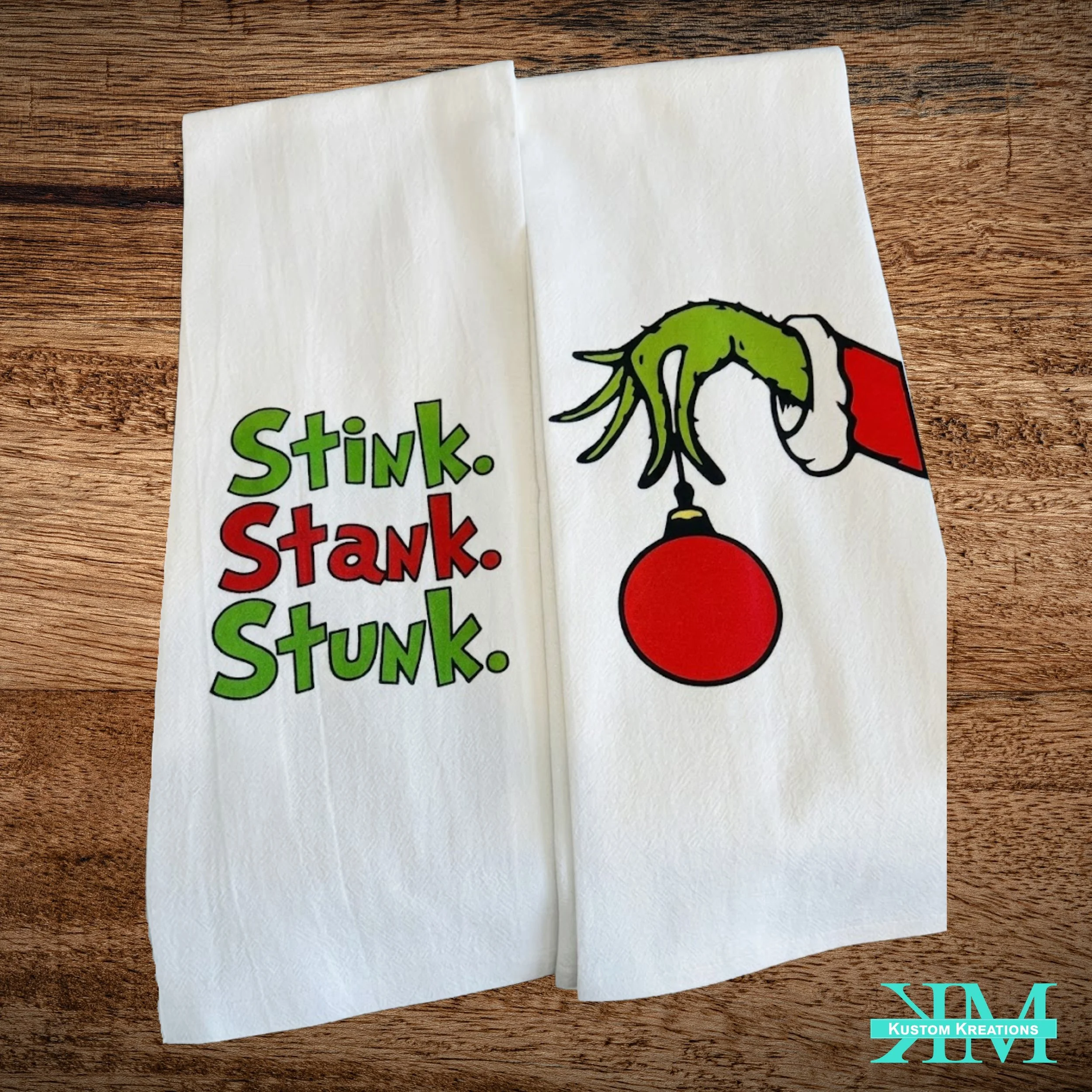 Grinch Themed DTF printed towel