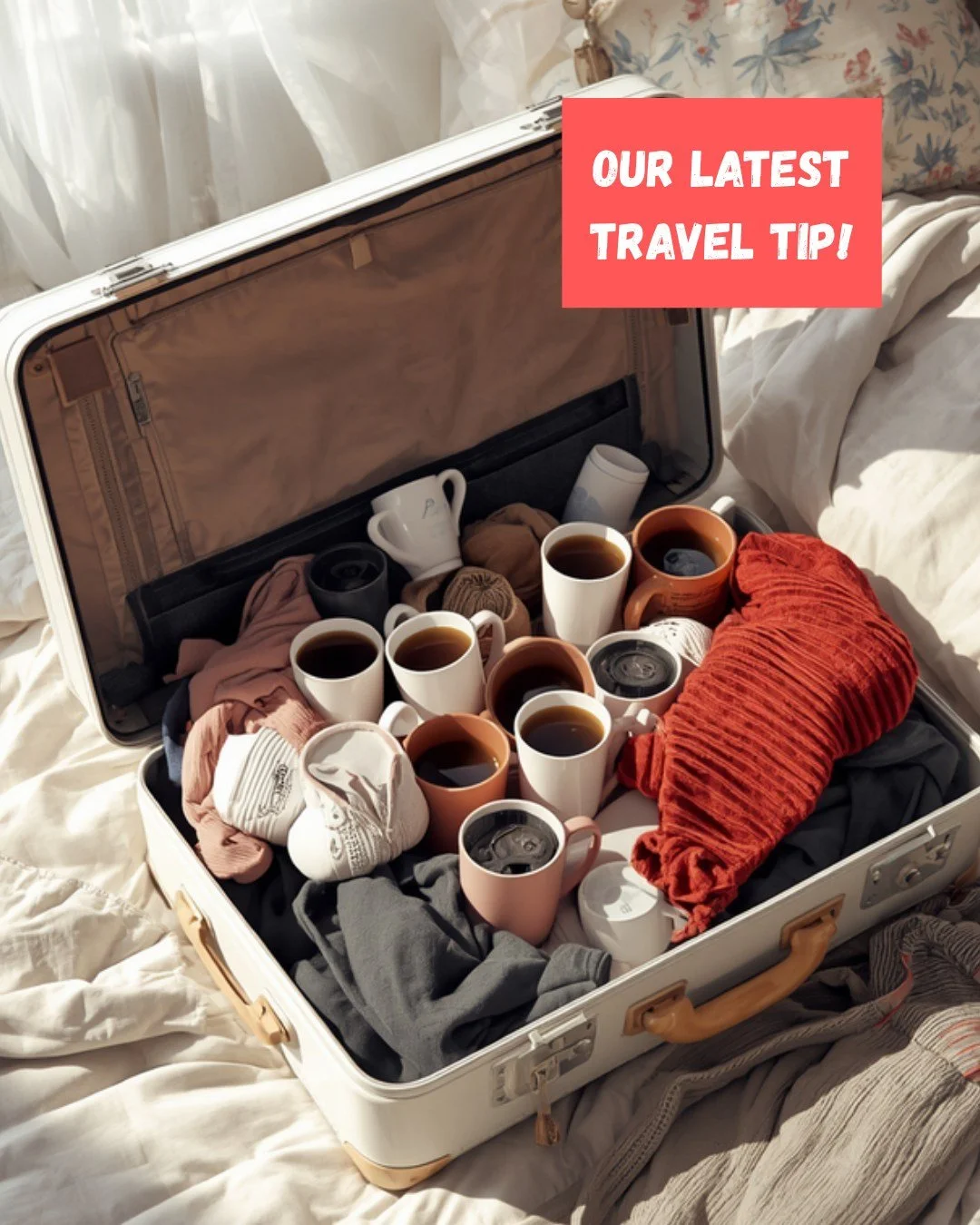 ✨Vacation mornings are sacred. You're in a new place, the day is full of possibilities, and that first cup of coffee? It sets the tone for everything. But then you reach for the hotel mug and... disappointment.  Way too small.  Oddly thin and brittle