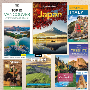 collage of travel guides