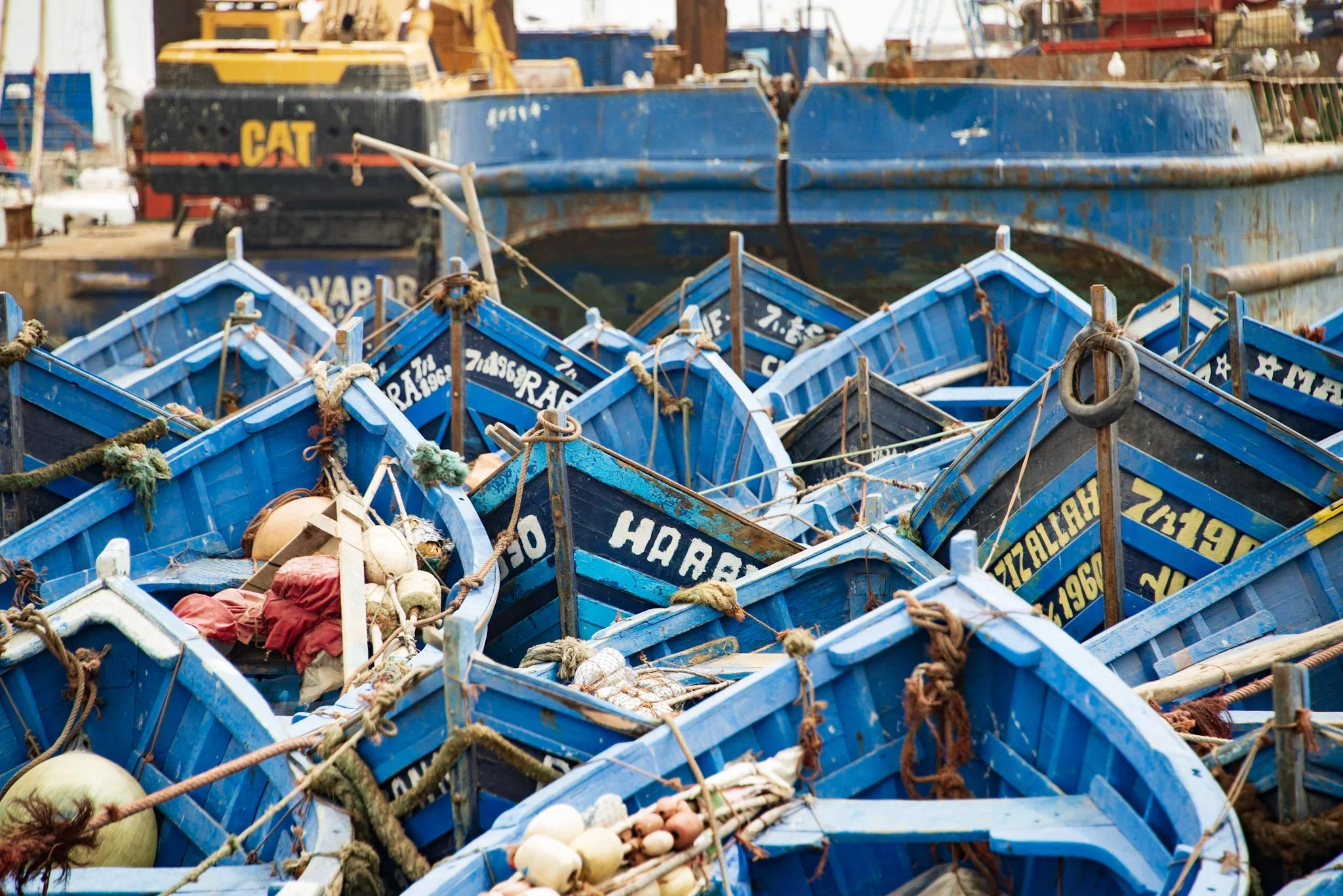 Essaouria blue boats, Morocco