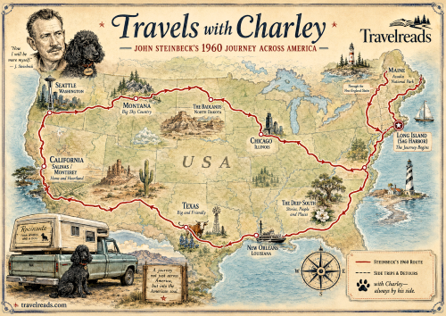 Travels with Charley map by Travelreads