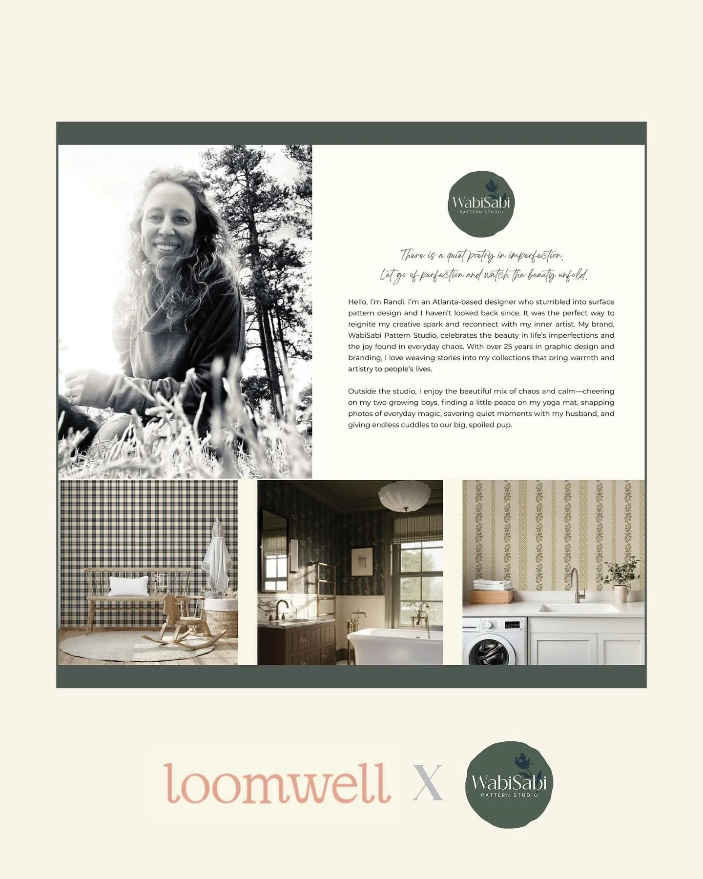 I&rsquo;m so thrilled to share my collaboration with @loomwell - three of my wallpaper designs are now available in multiple colorways! This collection brings warmth, texture and personality to any space. 
It&rsquo;s such a joy to see my patterns com