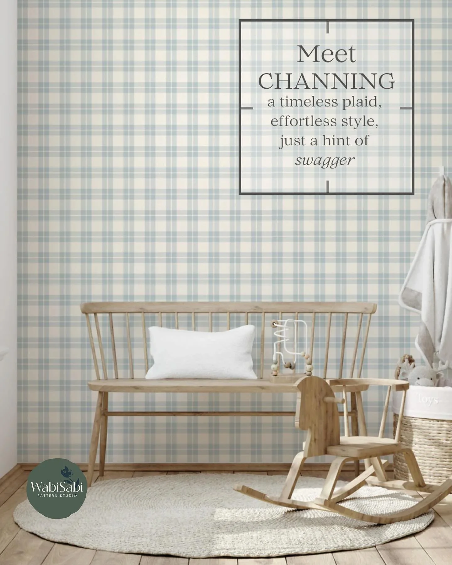 There is something so grounding about a good classic pattern. Channing wallpaper is a timeless plaid, with effortless style, and just a hit of swagger. 
Crafted in @loomwell peel-and-stick material, it goes up easily and comes down clean, perfect for