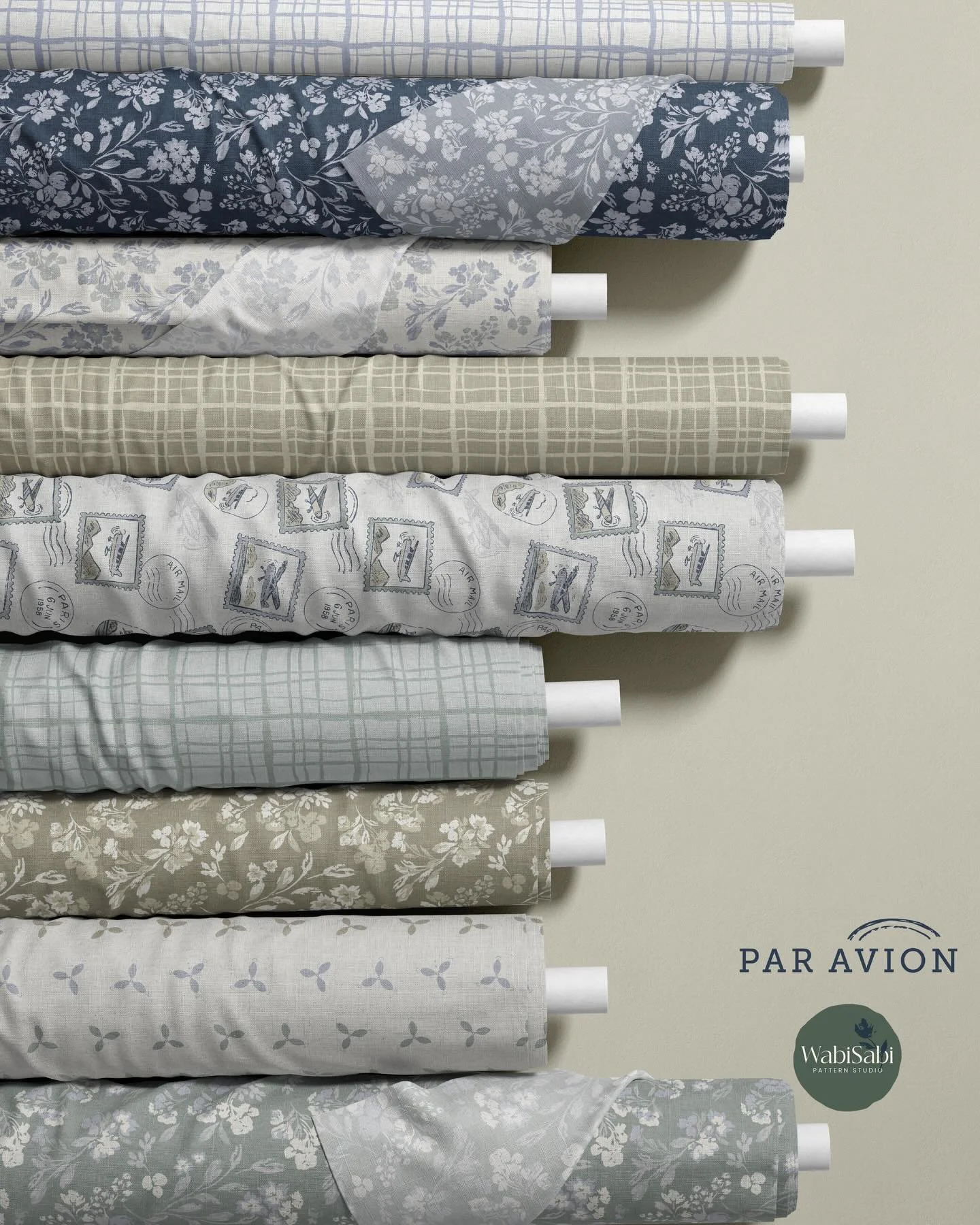 Par Avion has landed on @spoonflower ✈️ Timeless, softly romantic, and effortlessly chic, this collection feels like little love letters drifting through the clouds. Sweet and dreamy for a nursery, yet refined enough for anyone who loves airplanes, t