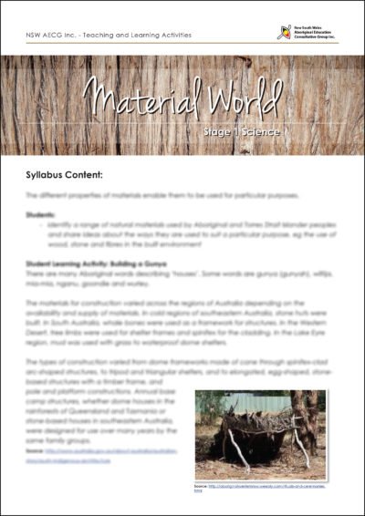 Stage 1 Science: Material World