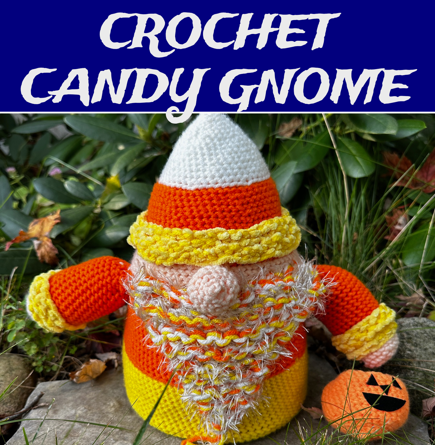 Crochet Candy Corn Gnome Plush