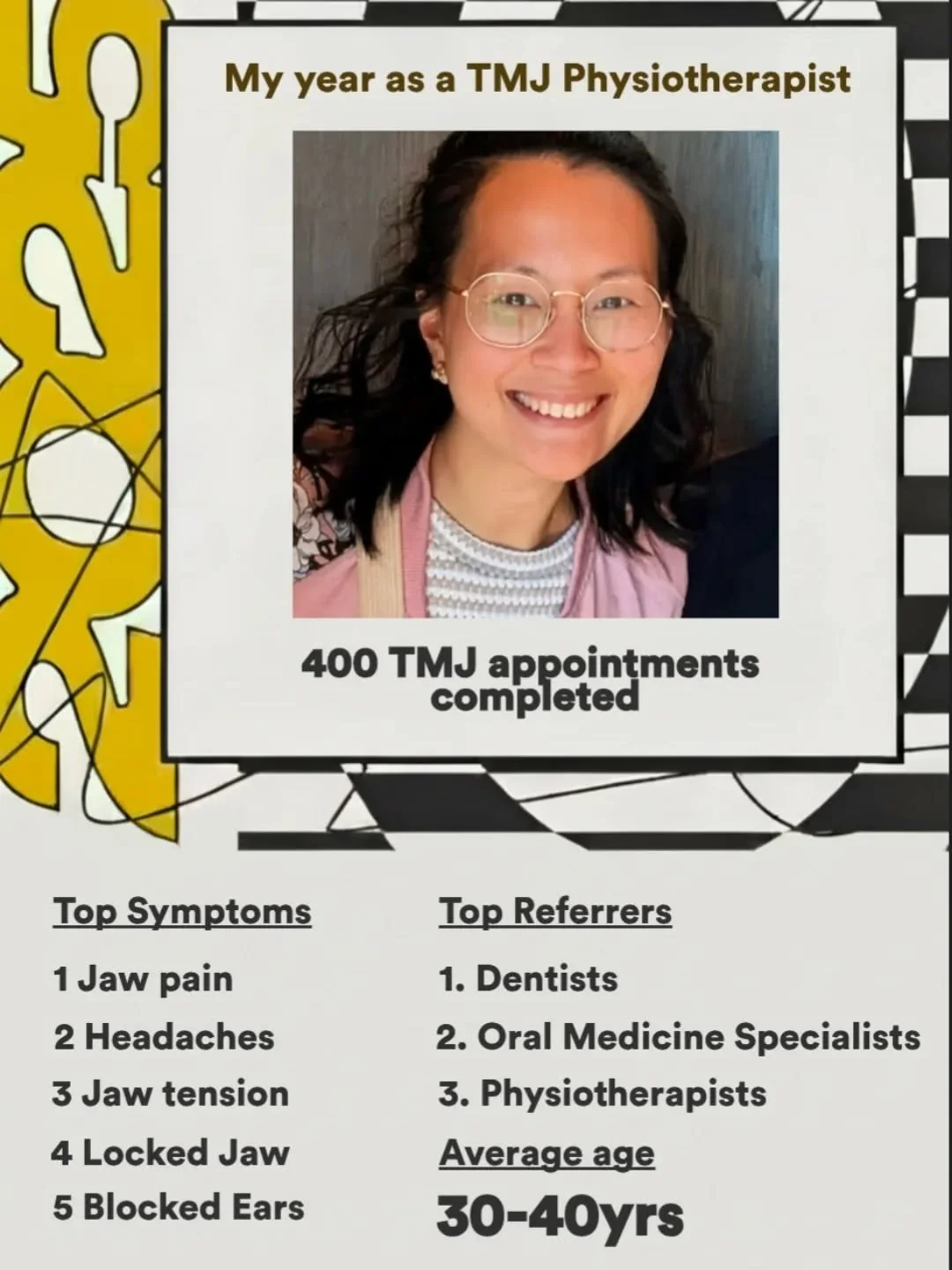 If you&rsquo;d told me years ago that my dream job would involve putting my hand in people&rsquo;s mouths, I would&rsquo;ve laughed. But it turns out, it&rsquo;s exactly where I&rsquo;m meant to be. 

To my TMJ clients: thank you for trusting me, sha