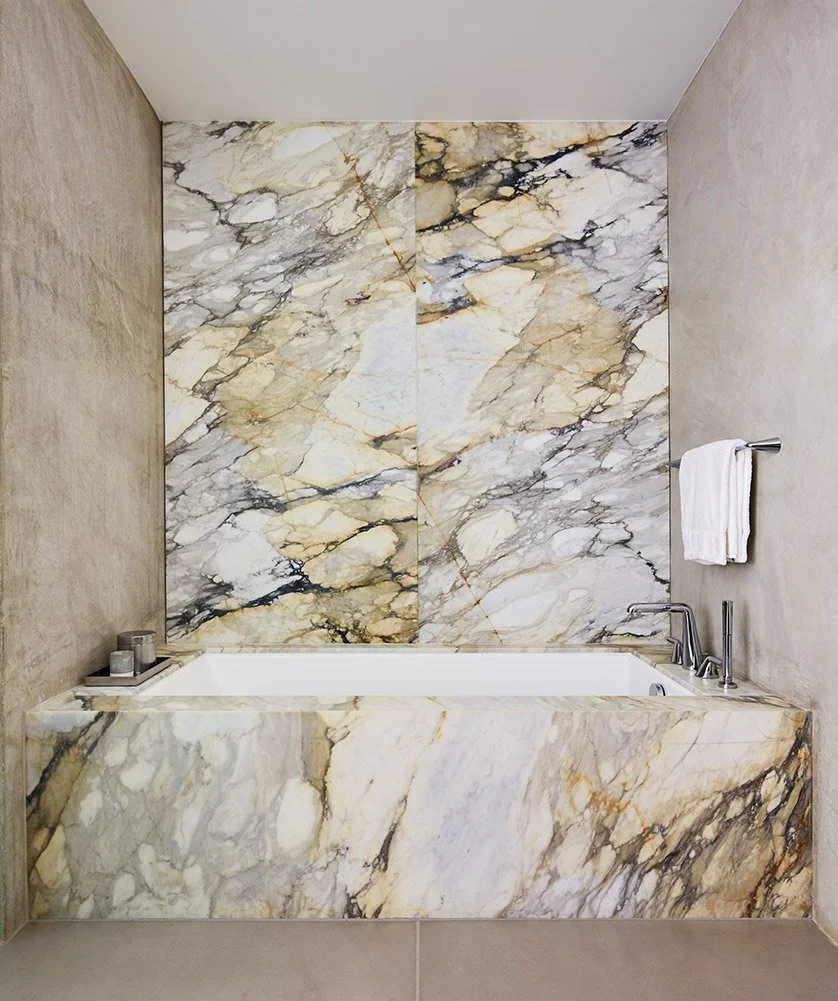 X-Bond Microcement Walls with Marble elements