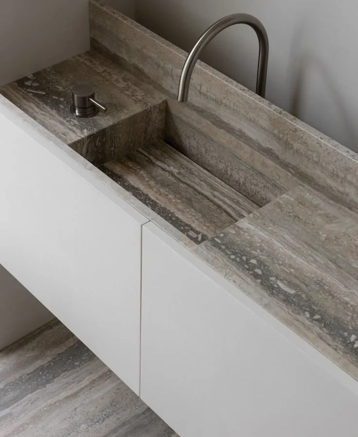 silver travertine