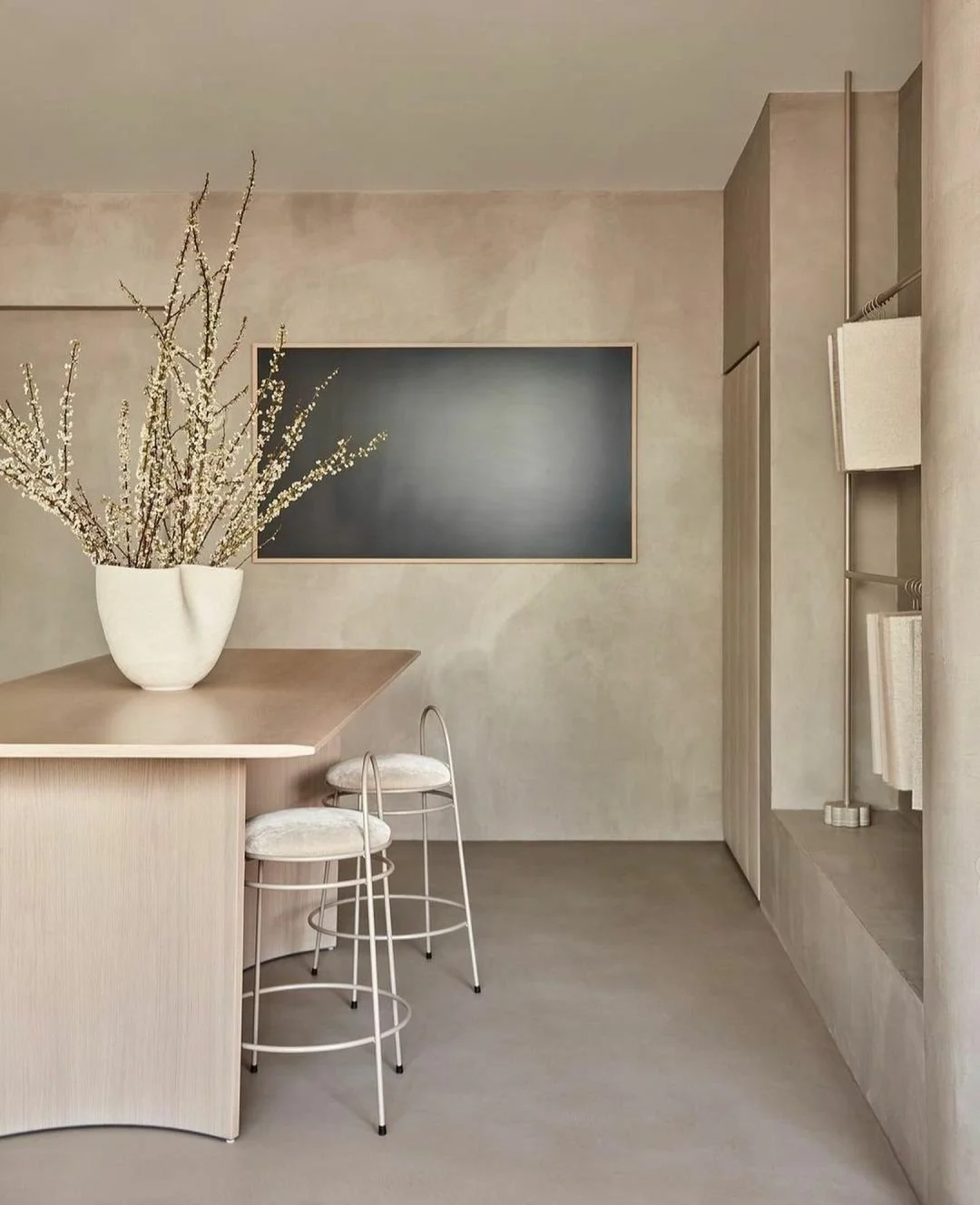 microcement floors and walls in a homeware showroom