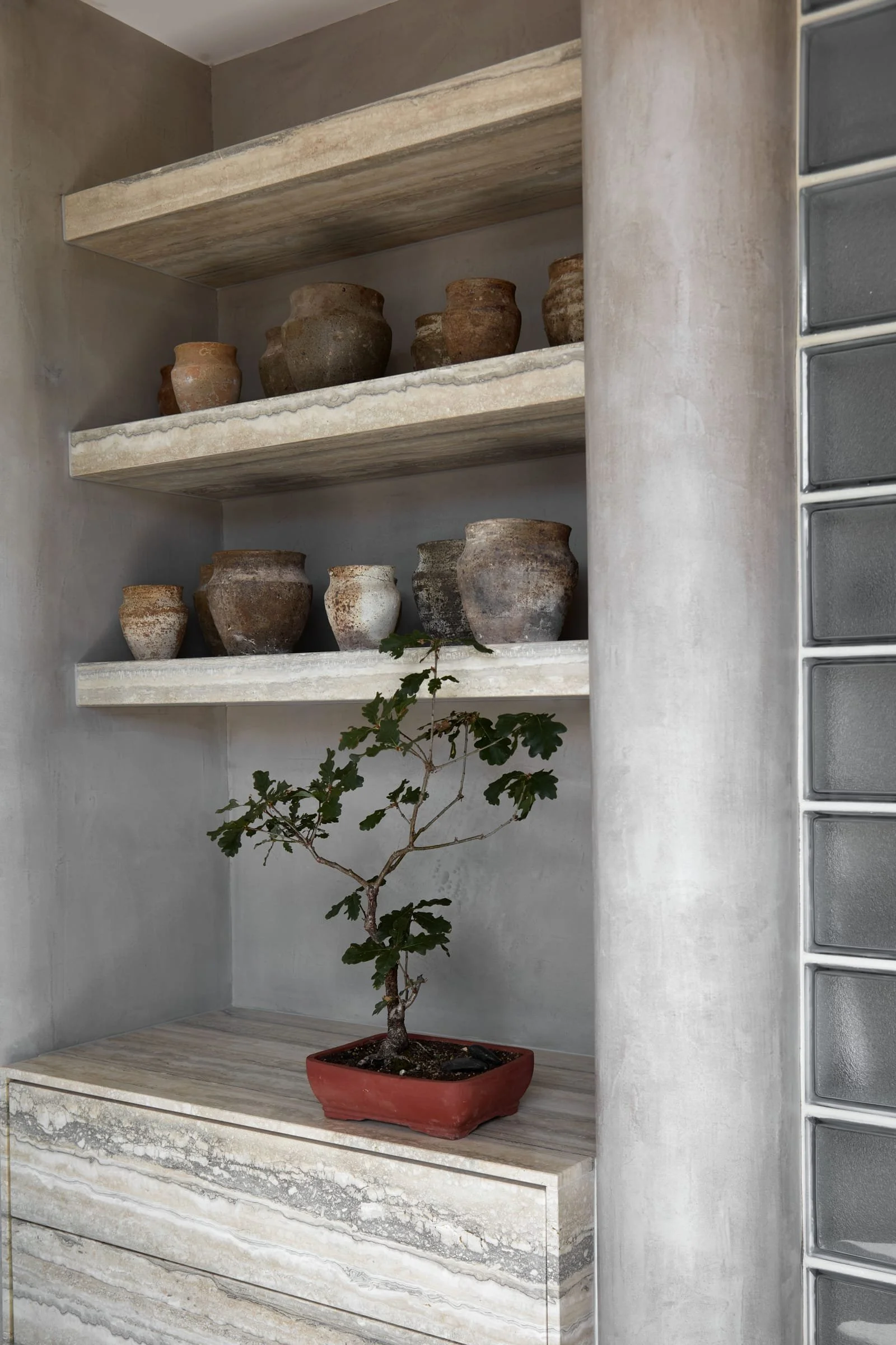 microcement walls in a homeware showroom