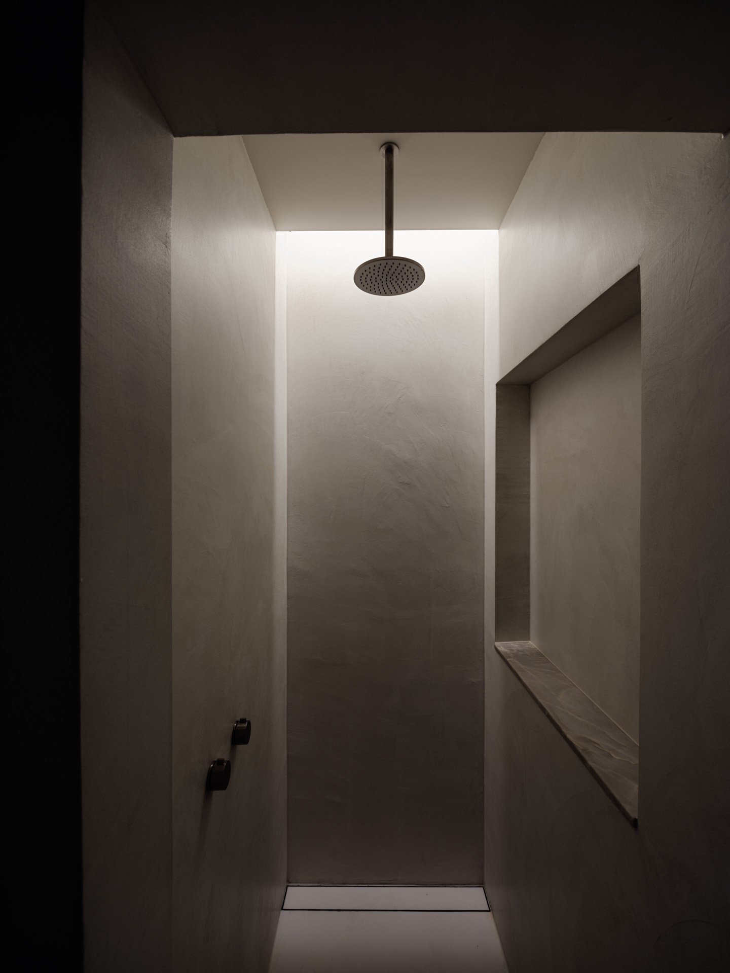 x-bond microcement dark bathroom color palette