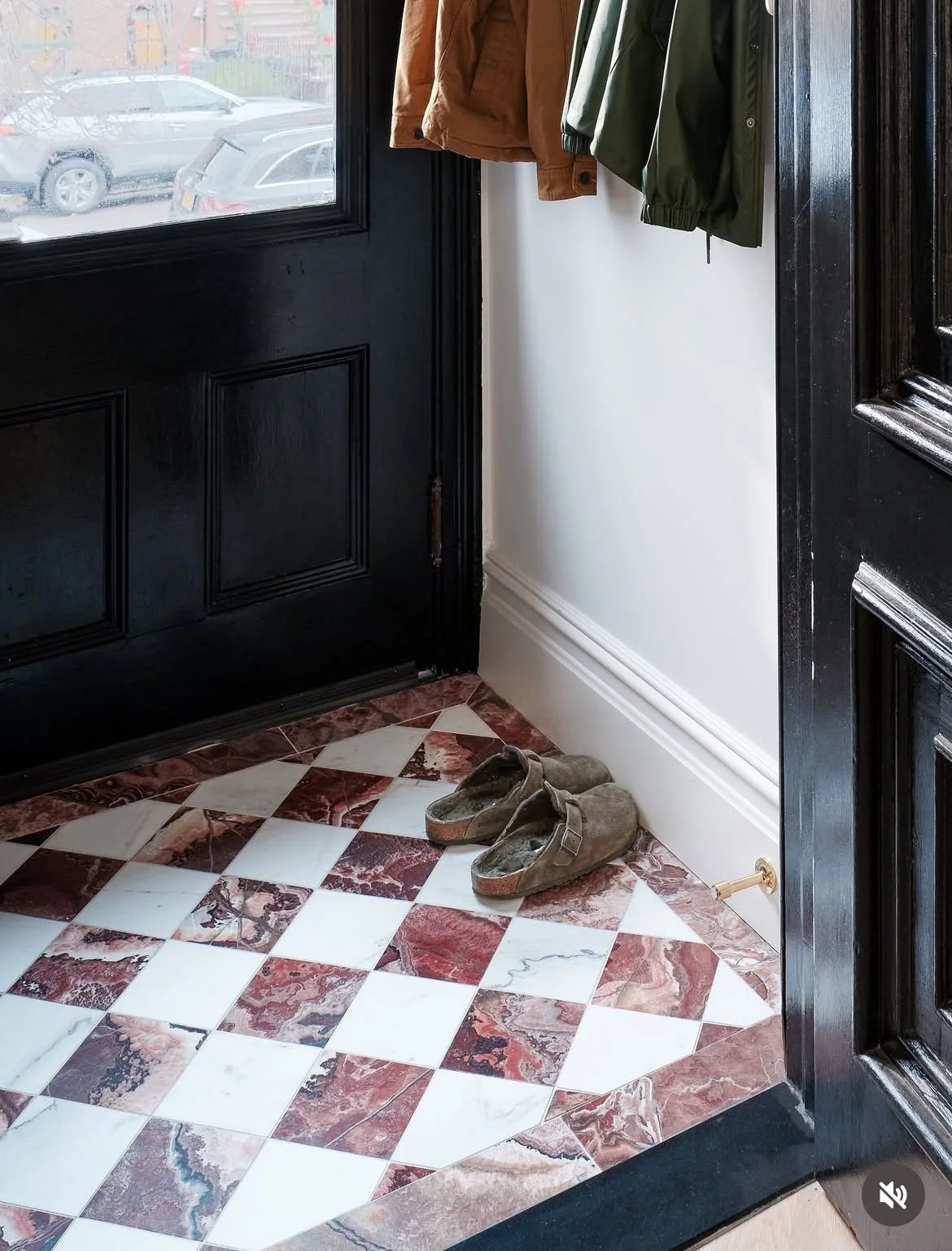 modern home checkered floor