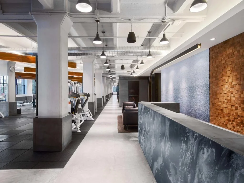 x-bond microcement flooring in commercial building