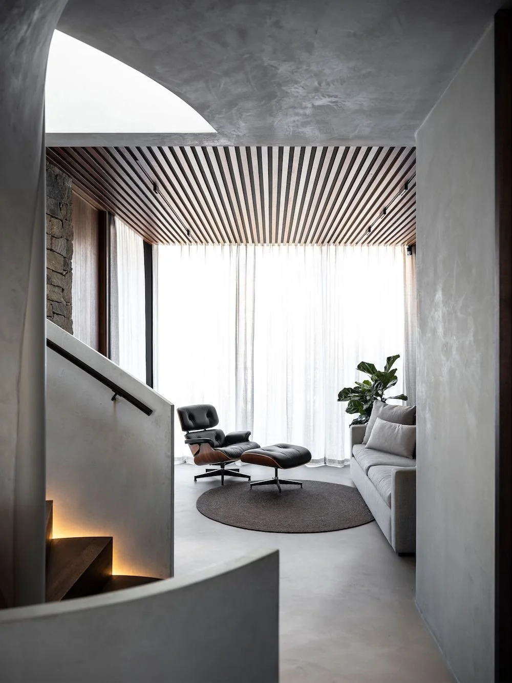 x-bond microcement walls, floor, staircase