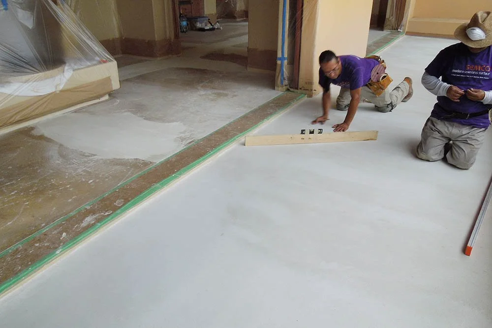 SEMCO X-Bond Microcement over existing concrete substrate.