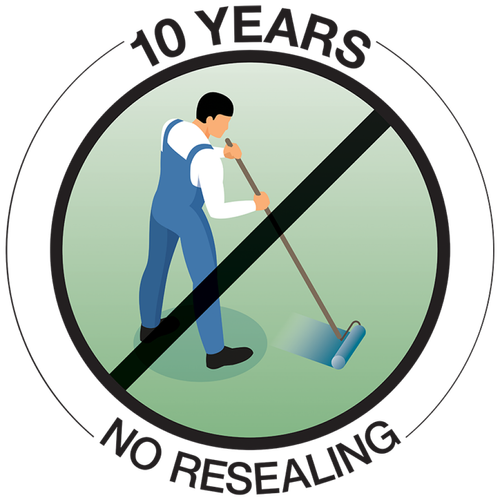 No resealing for 10 years icon