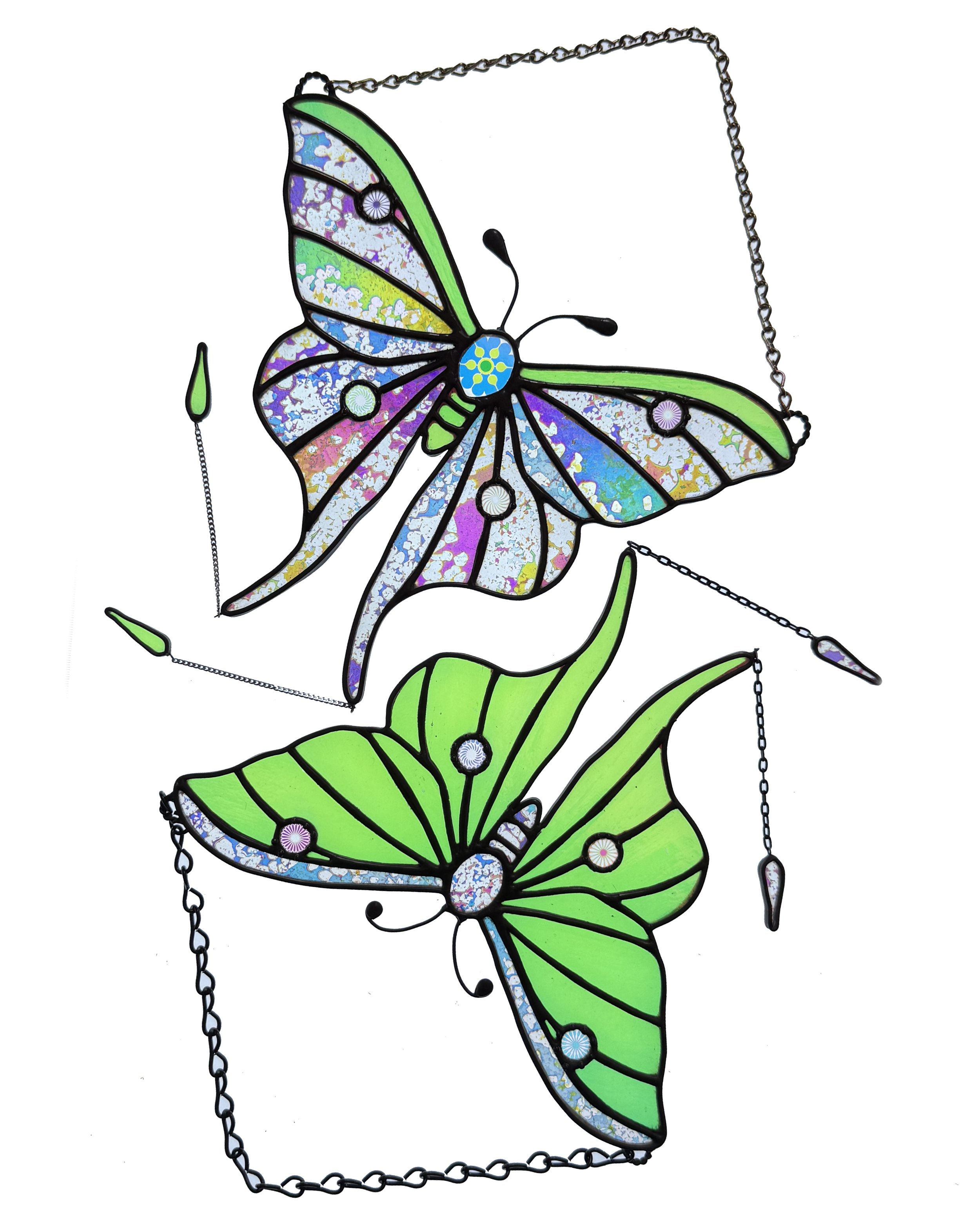 Luna Moth - Pink/Green/Blue