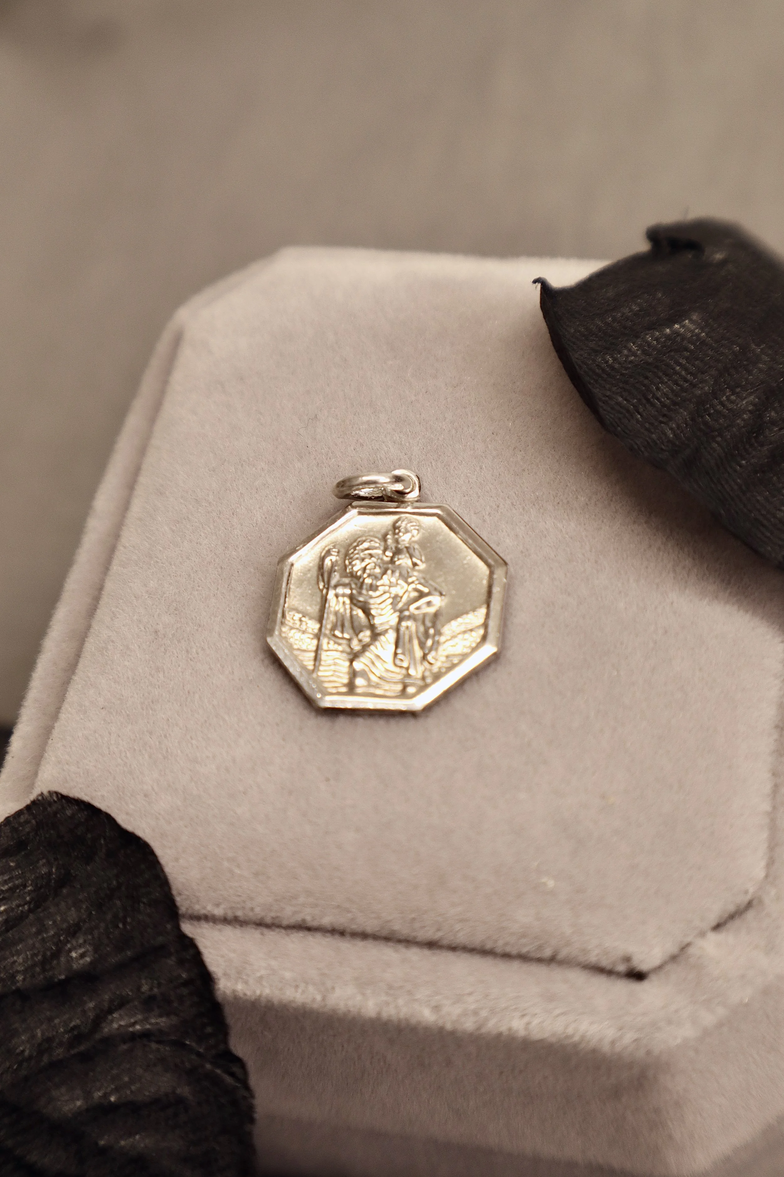 Hexagon St Christopher - Silver