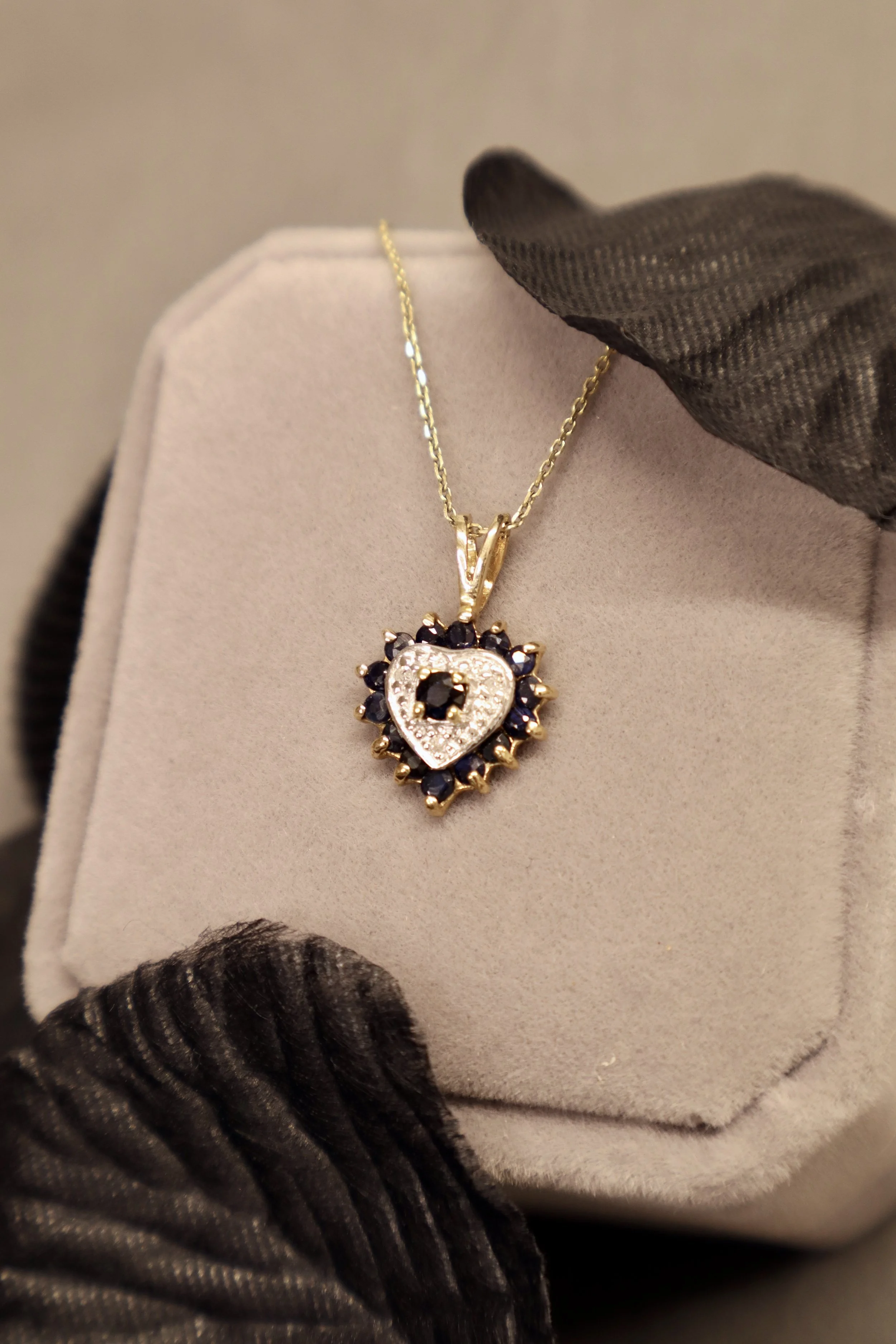 Sapphire and Diamond Pendant - 9CT GOLD