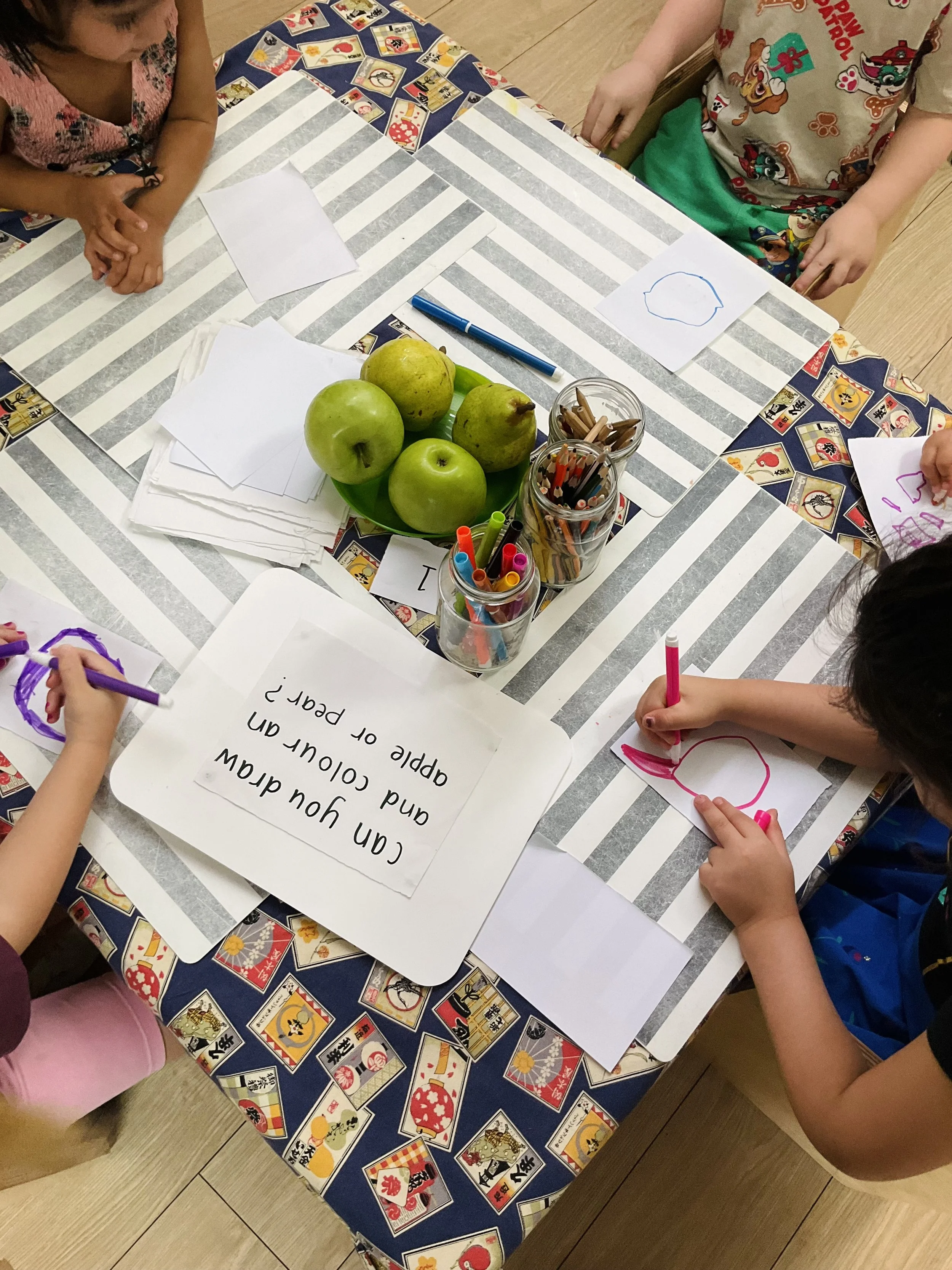 'Can you draw and colour an apple or pear?' Activity