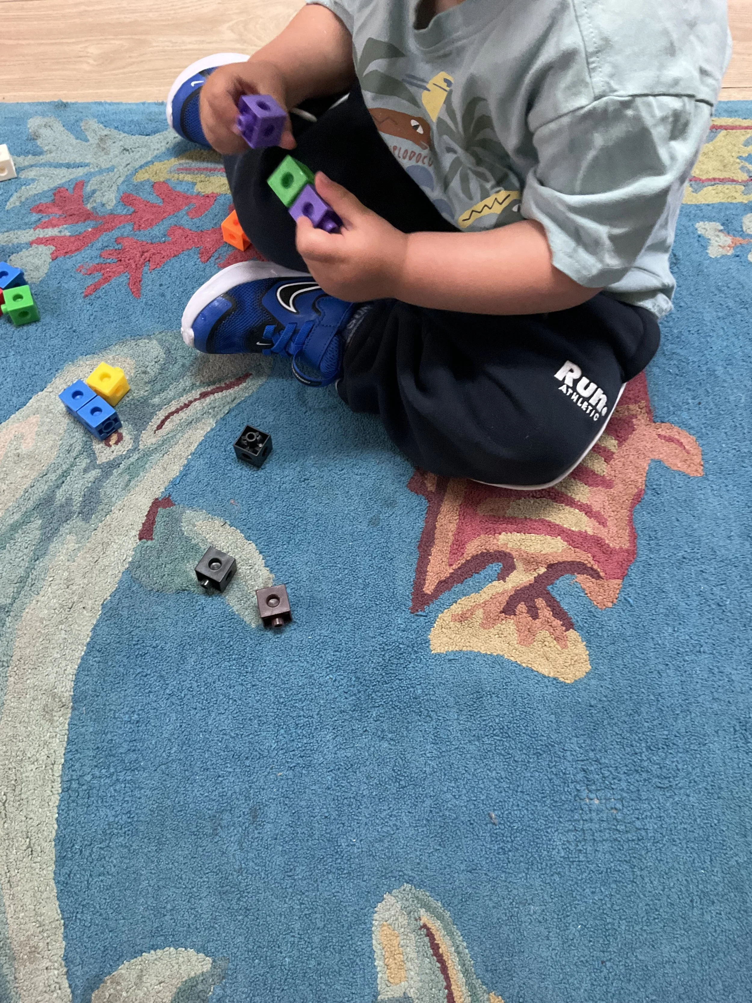 Little hands building with blocks