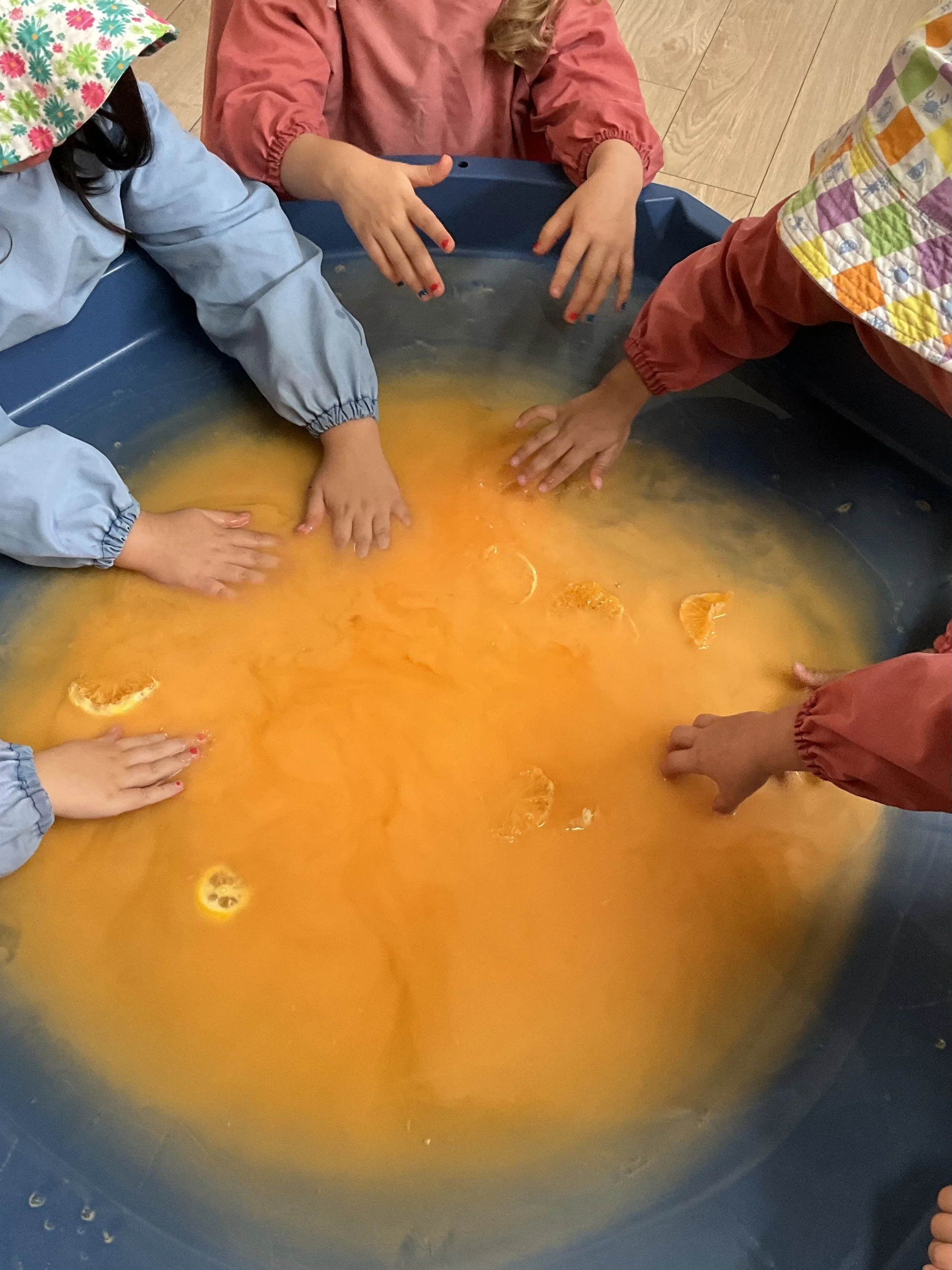 Orange Tuff Tray for Harmony Day