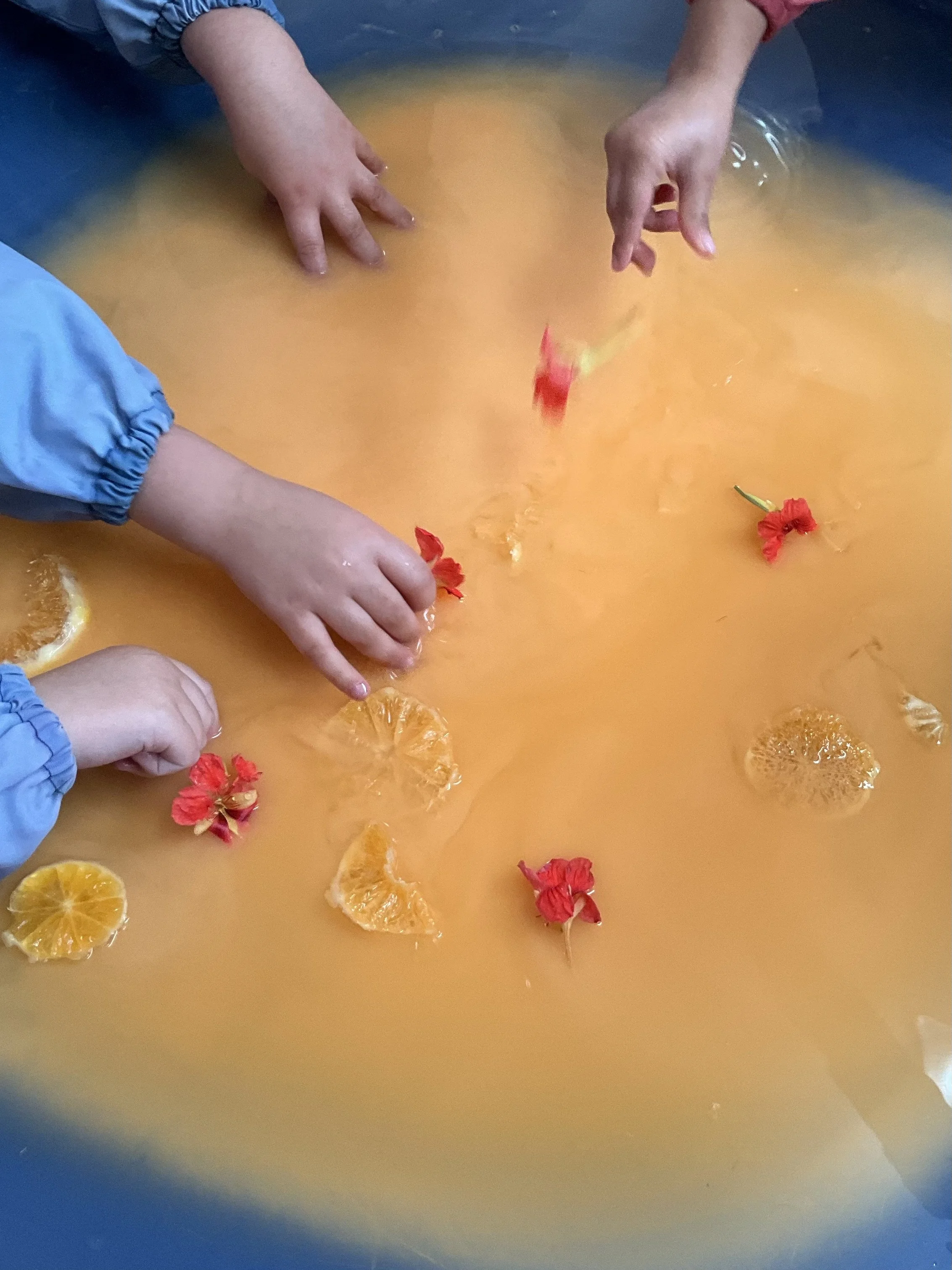 Orange Tuff Tray for Harmony Day