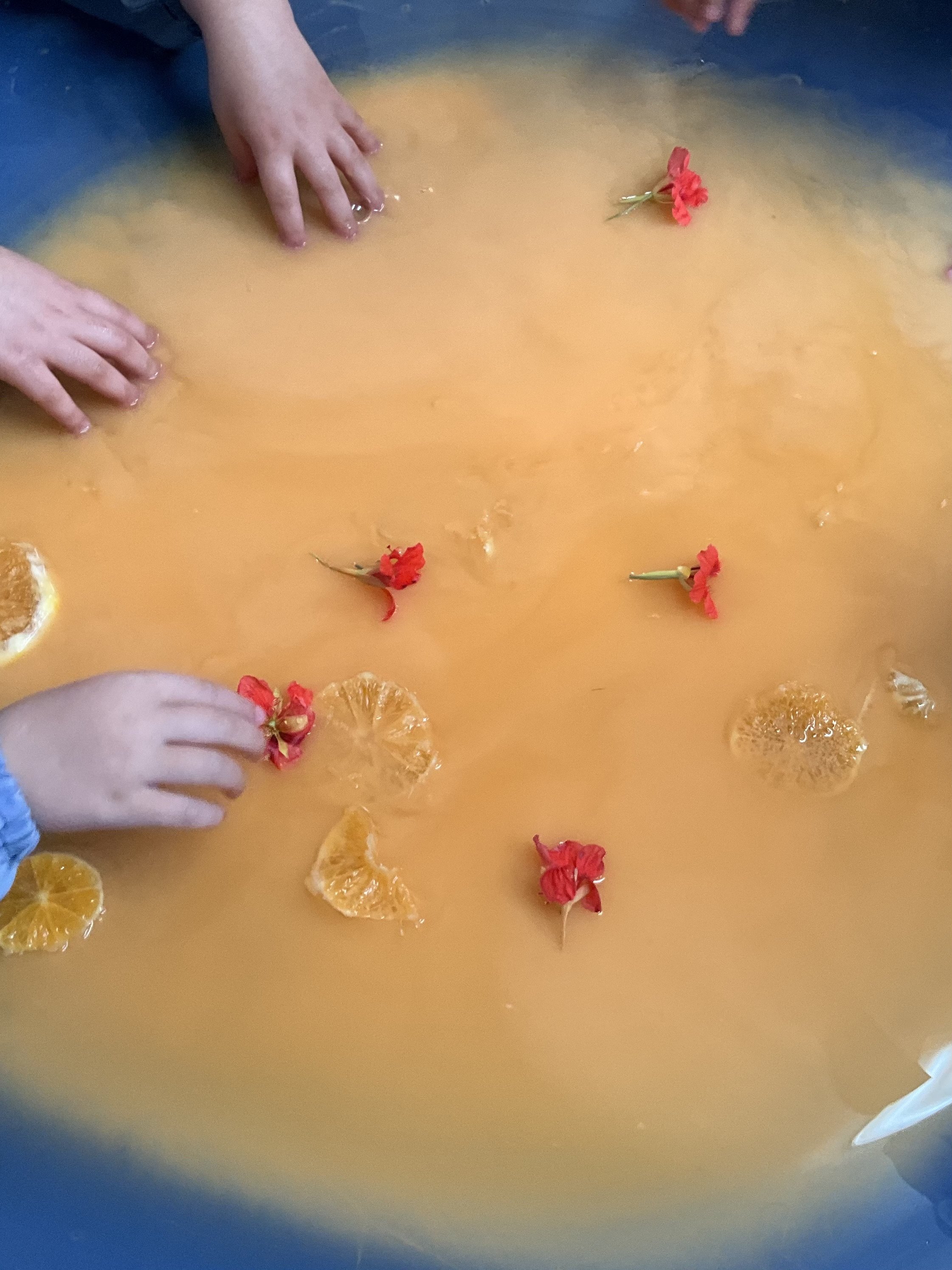 Orange Tuff Tray for Harmony Day