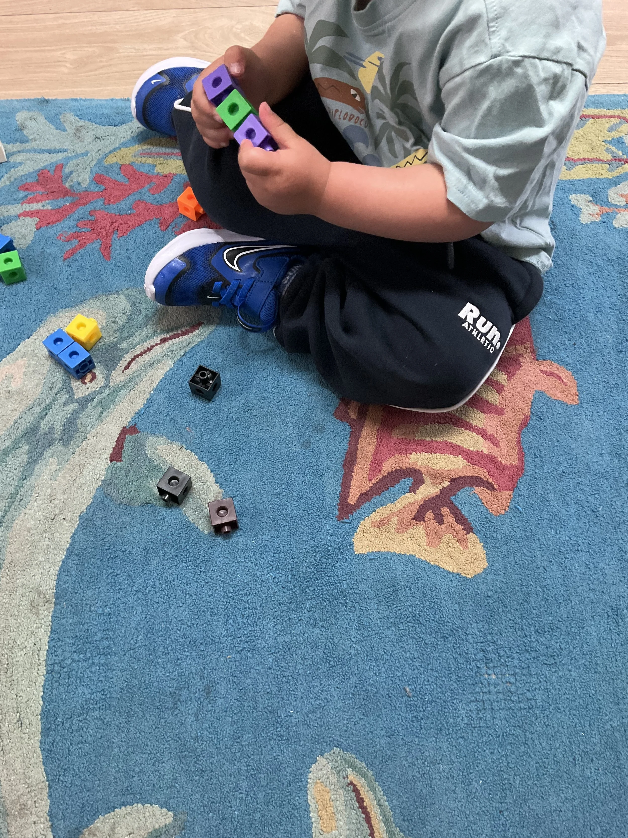 Little hands building with blocks