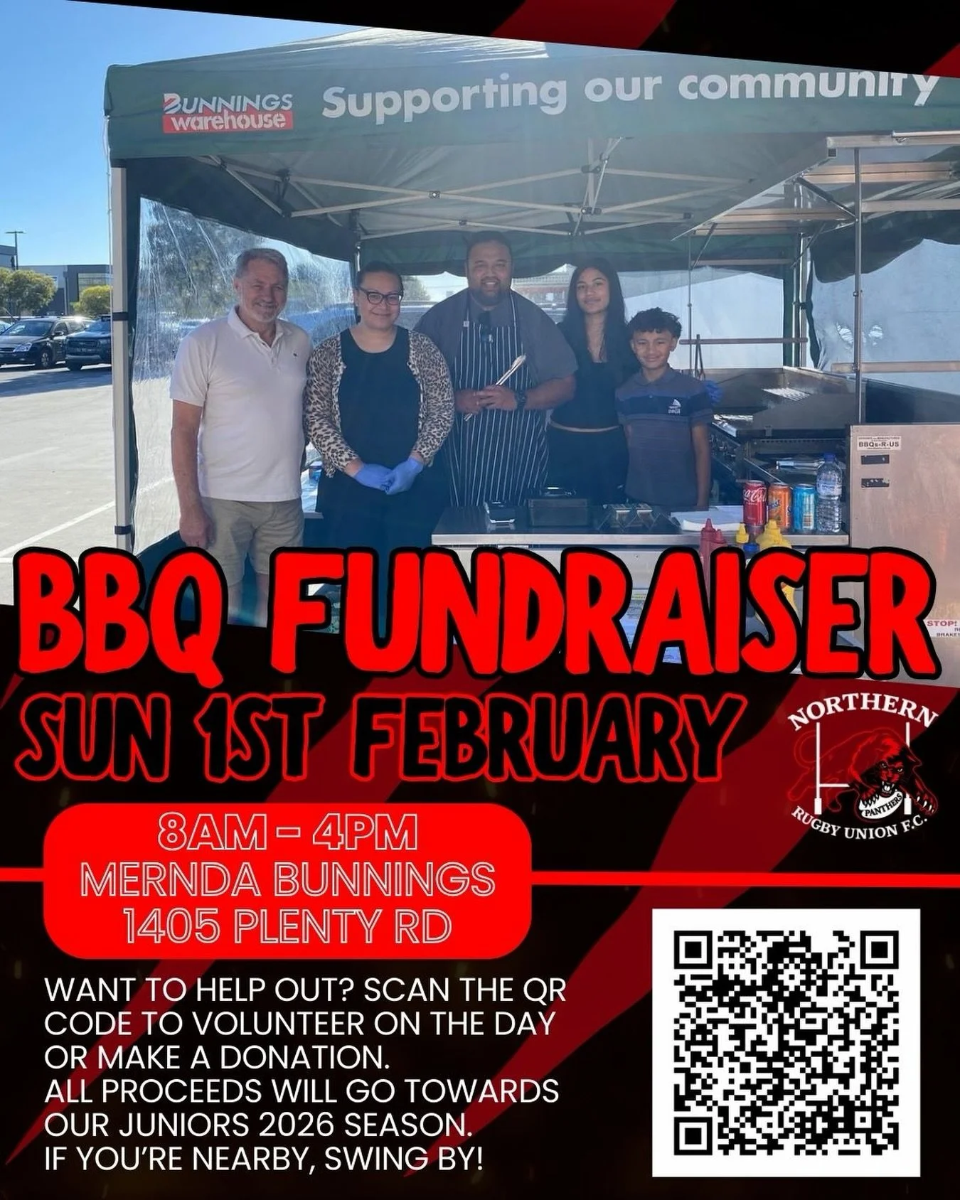It&rsquo;s that time again fams 😎🌭

If you&rsquo;re in the area come on down to Mernda Bunnings and grab a snag or 2 this Sunday, our Panther fams got you 😏

If you&rsquo;d like to help out on the day and or make a in-kind donation prior to please