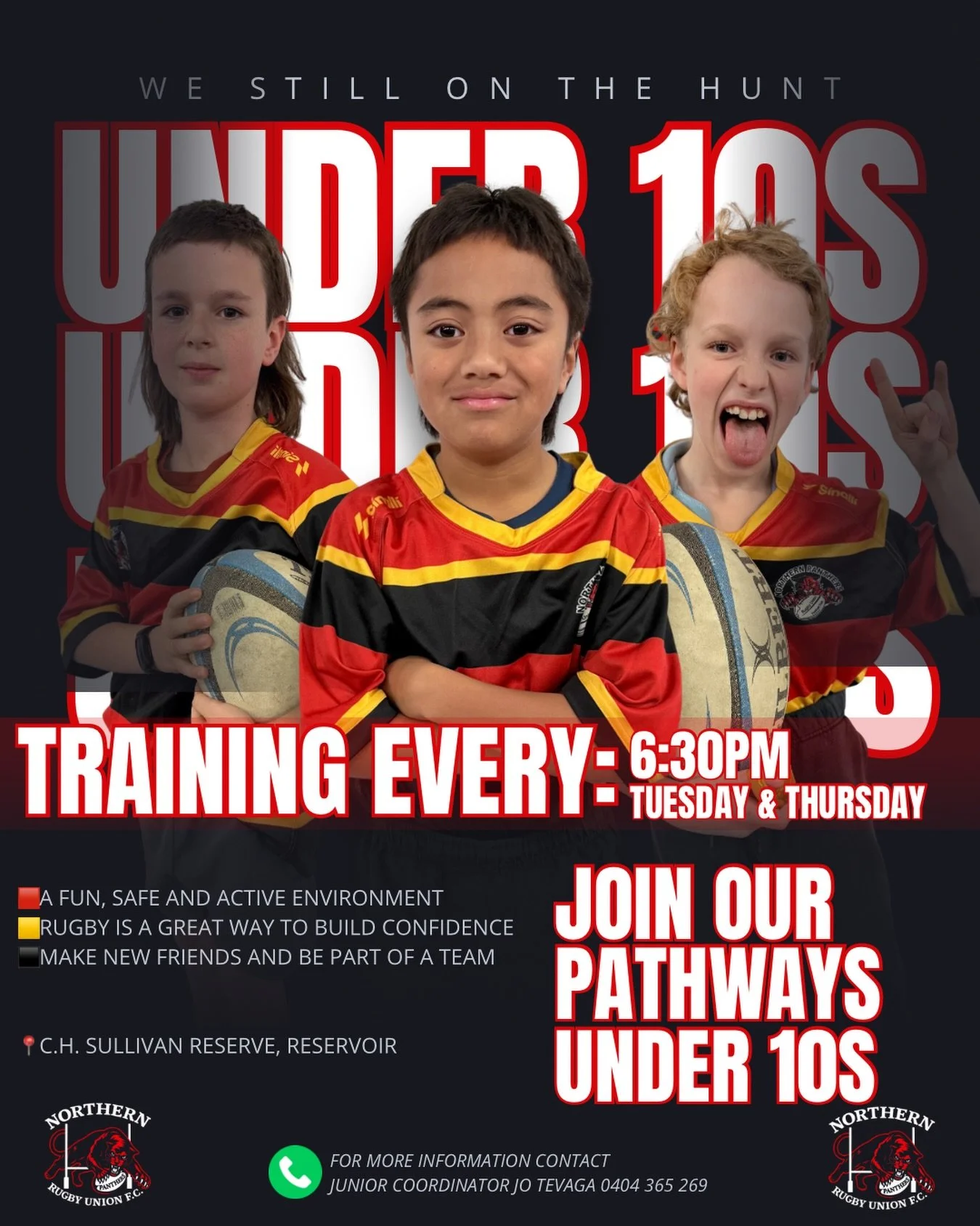 📣 U10 PLAYERS - WE WANT YOU!

Parents, are your kids 9 or 10 years old and looking for a fun, active, and team-focused sport? We would love to welcome more boys and girls to our Under 10s Rugby Union family!

No experience is necessary&mdash;just a 