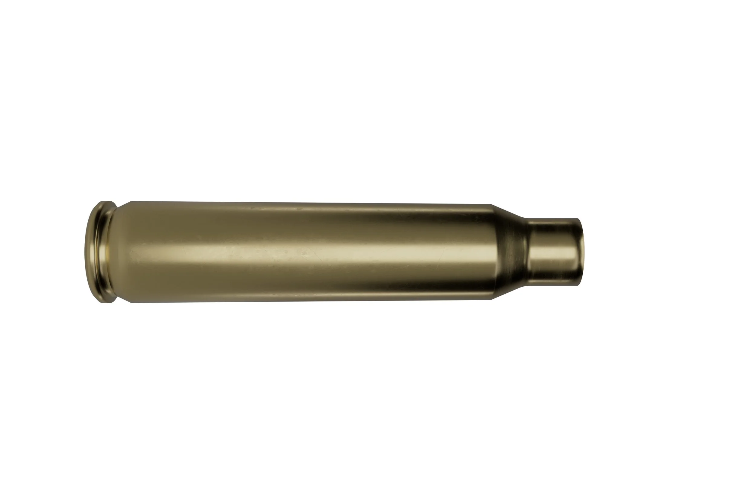 .223 Rem case half-section, showcasing internal structure and construction