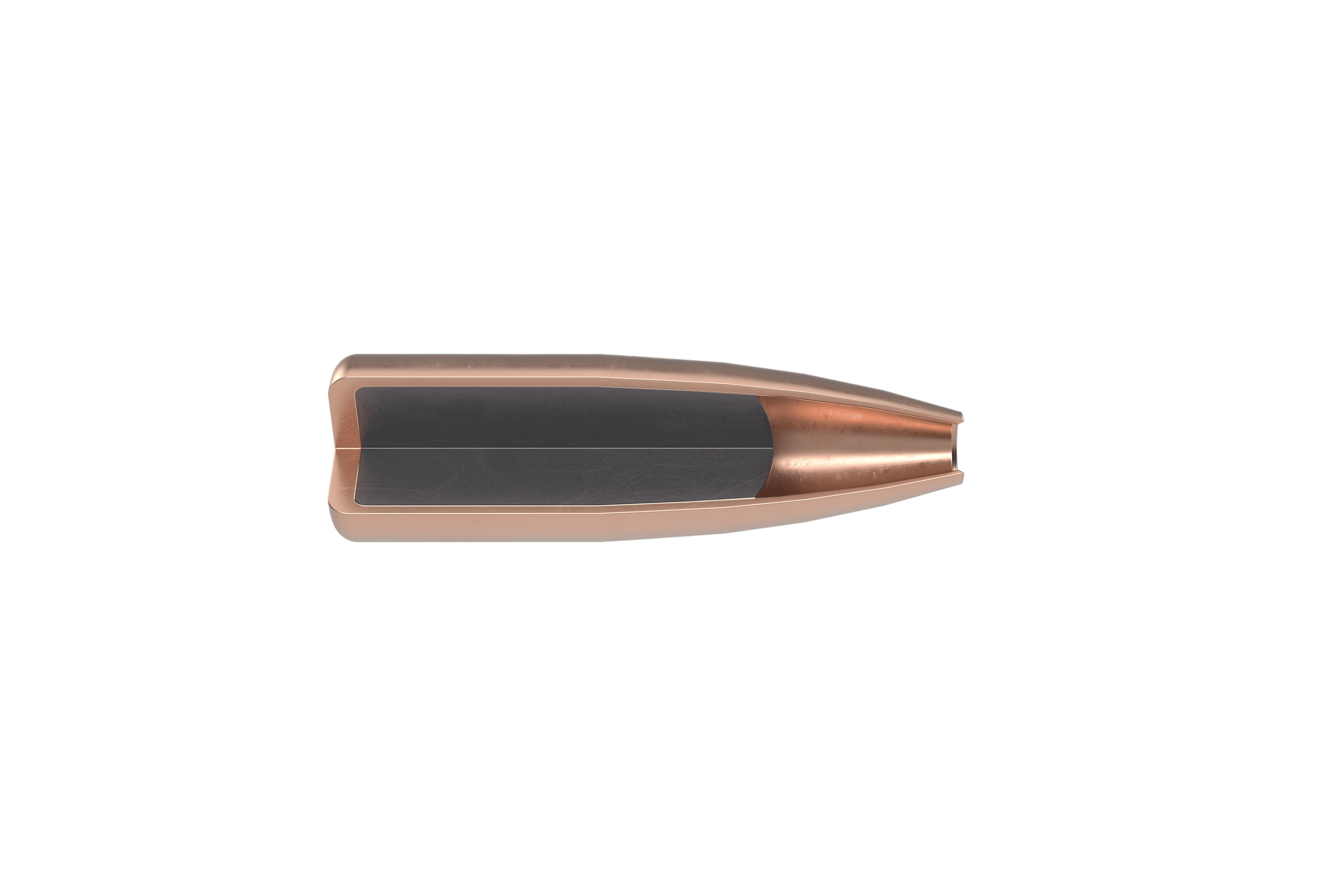 .300 BLK HV Styx bullet half-section, showcasing internal structure and construction