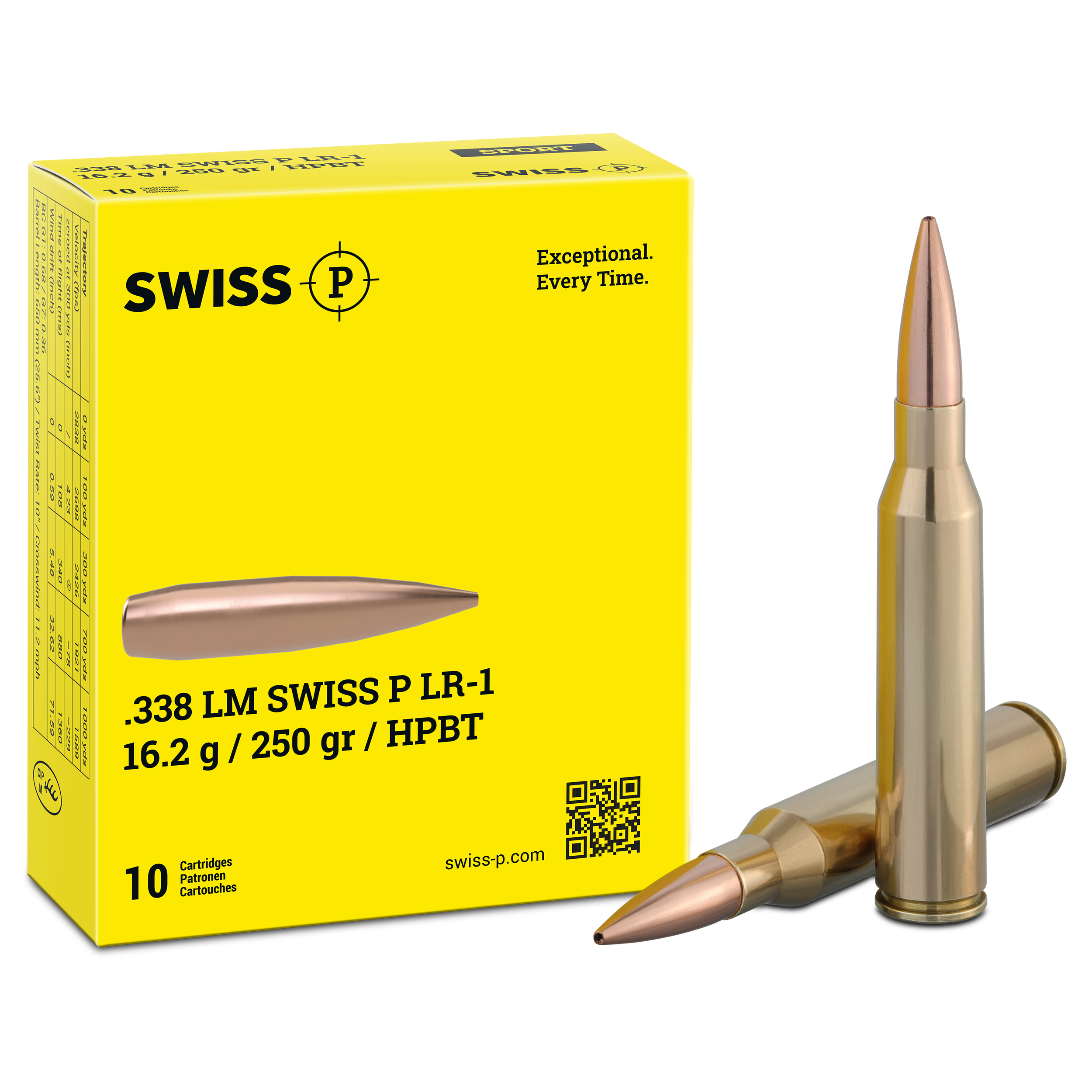 .338 Lapua Mag. SWISS P LR-1 16.2 g