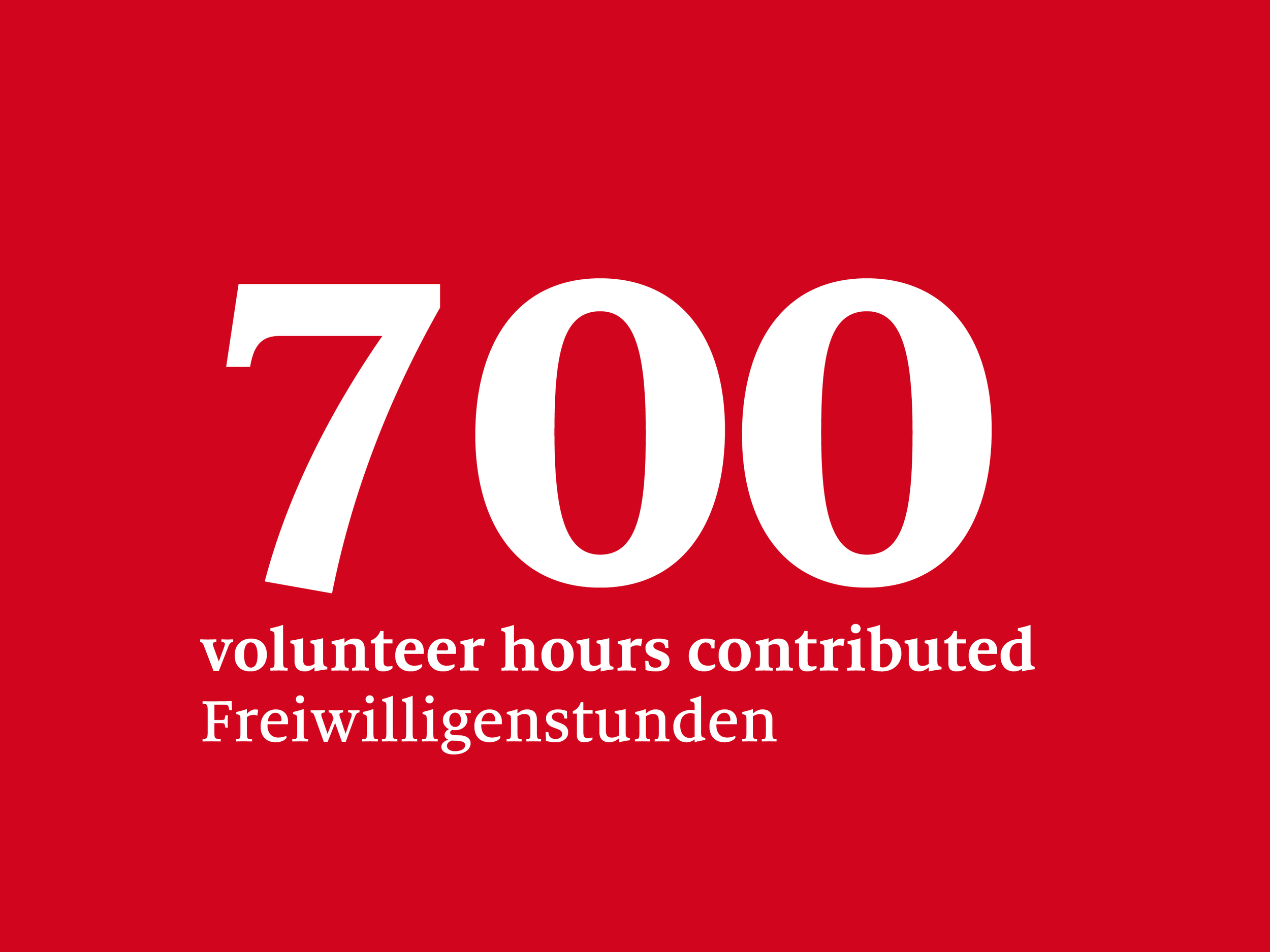 EBB 700 volunteer hours contributed
