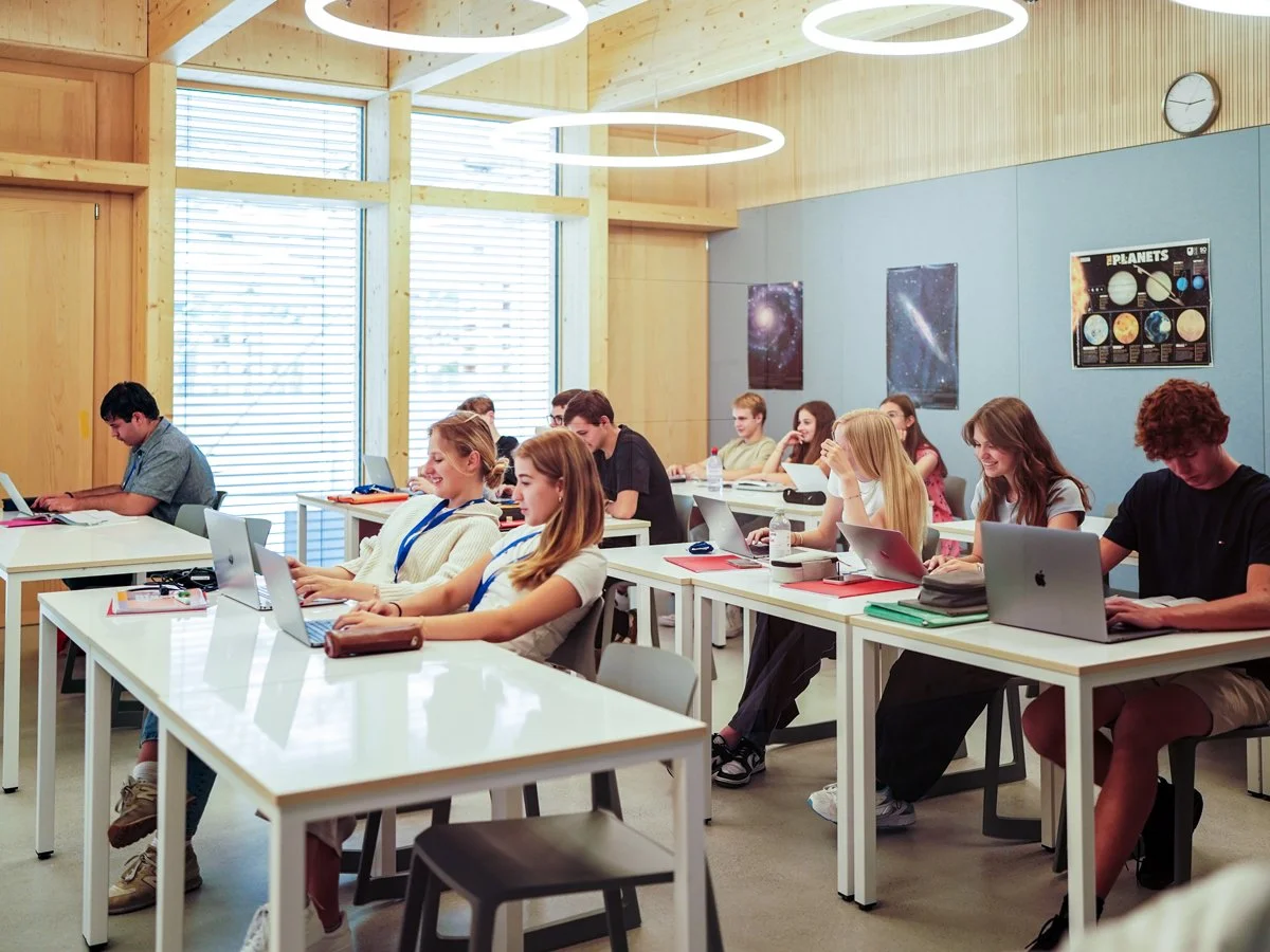 ISR students in the classroom during class.