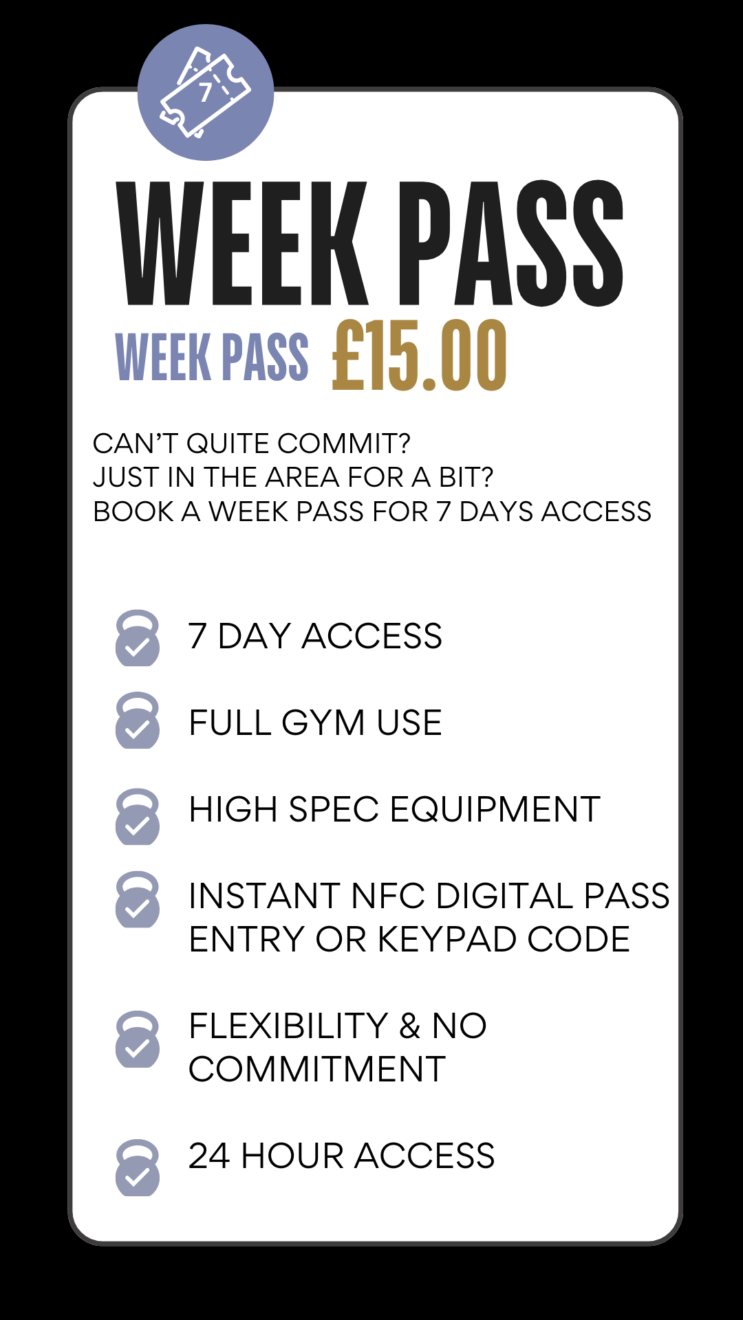 Week Gym Pass DOMS Fitness Temporary Royal Wootton Bassett  Swindon