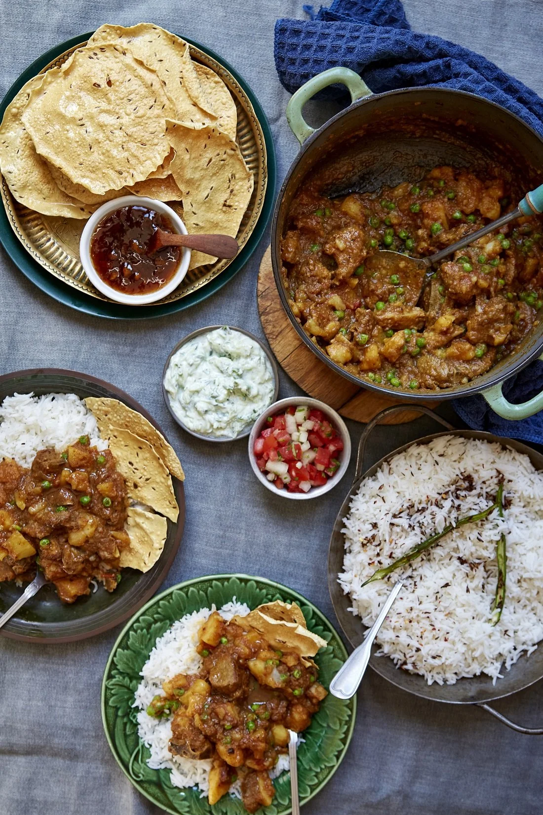 Cape Town Local foods on a blue table cloth
