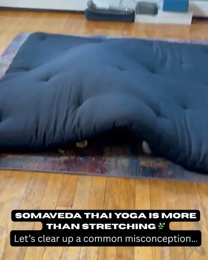 A lot of people think SomaVeda&reg;️Thai Yoga is just assisted stretching&hellip; and honestly, I get why.

Most of what you see online are photos of deep poses or cool looking stretches.

But that&rsquo;s only a tiny piece of this work.

Thai Yoga i